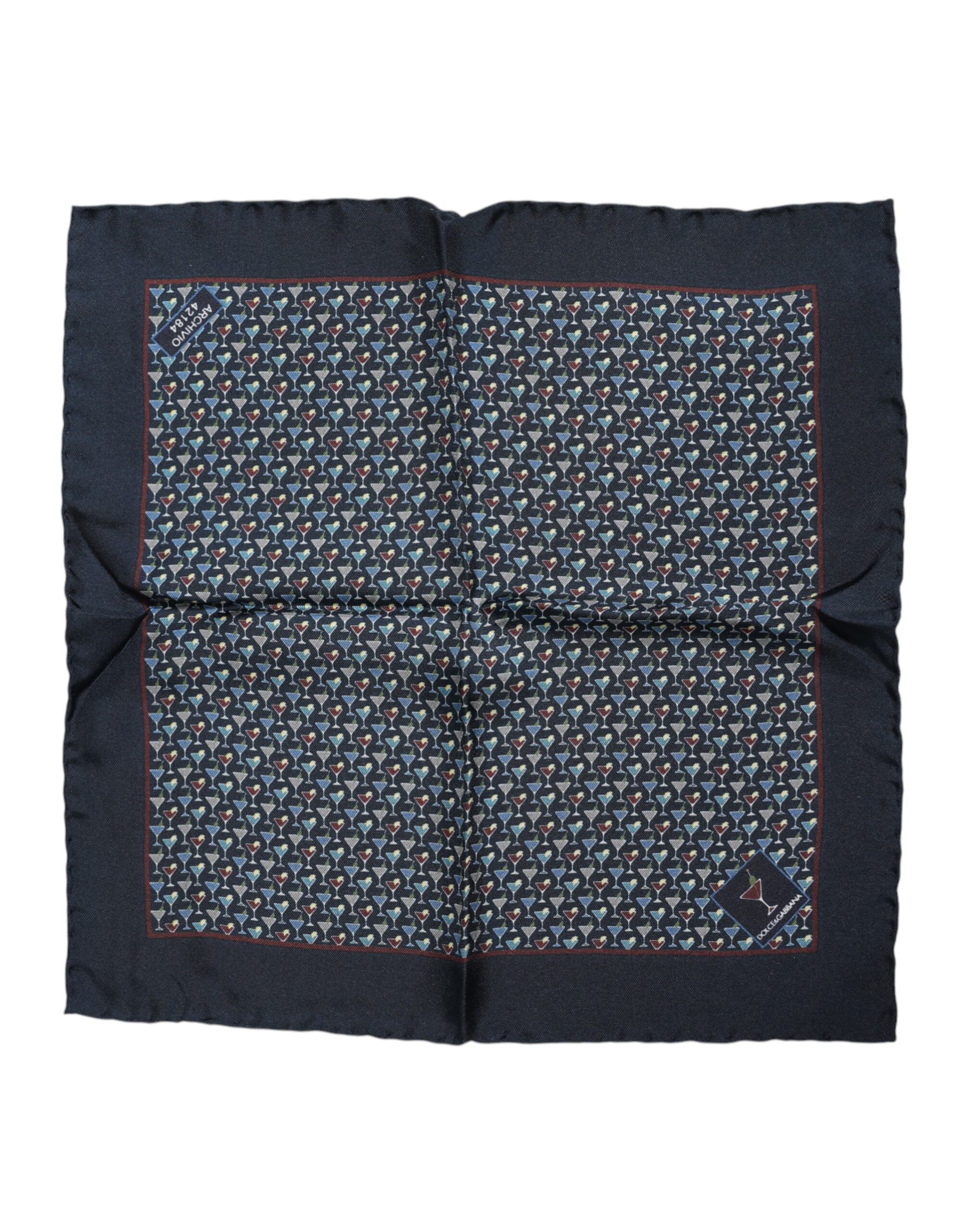 Dolce & Gabbana Blue Cocktail Silk Square Foulard Scarf - Image 2