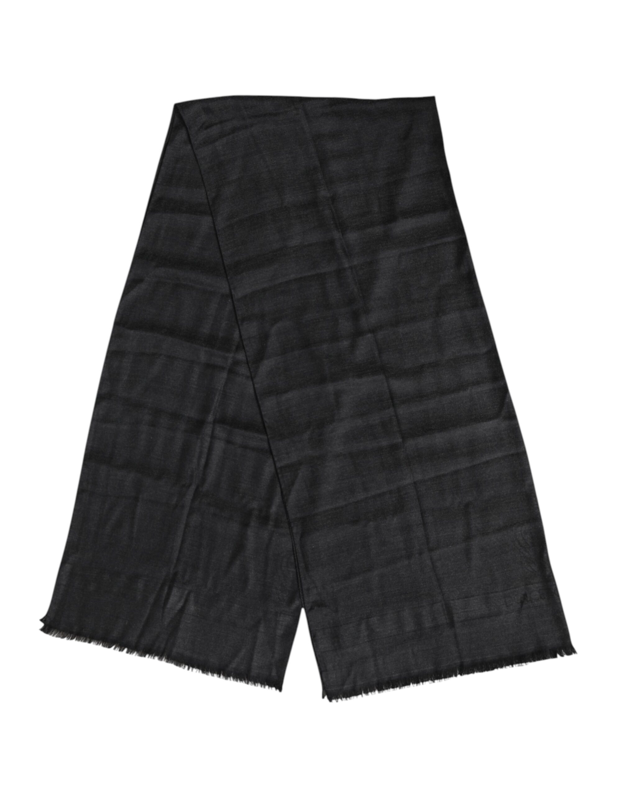 Dolce & Gabbana Dark Gray Cashmere Fringes Neck Warmer Scarf - Image 3