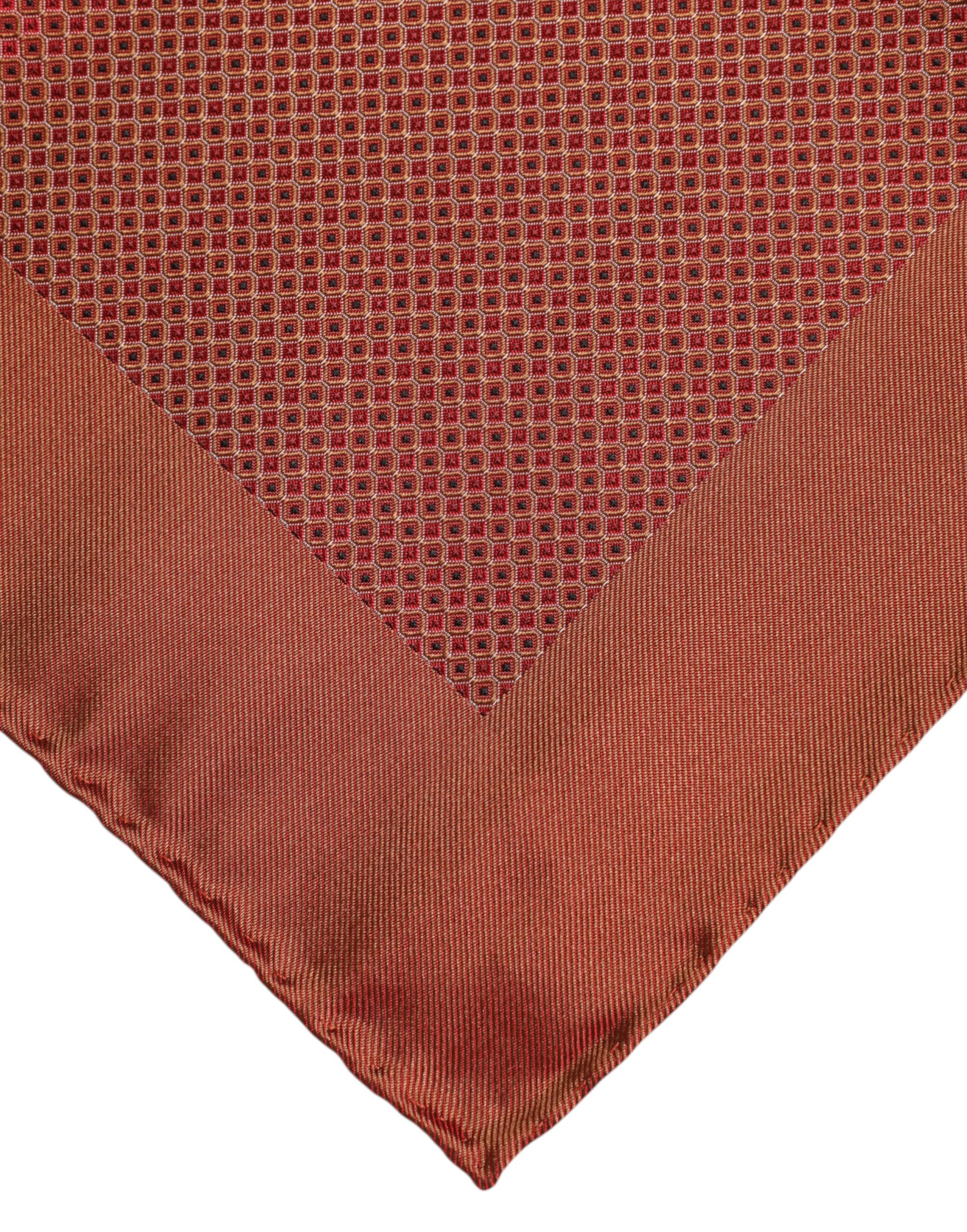 Dolce & Gabbana Orange Silk Square Men Foulard Scarf - Image 3