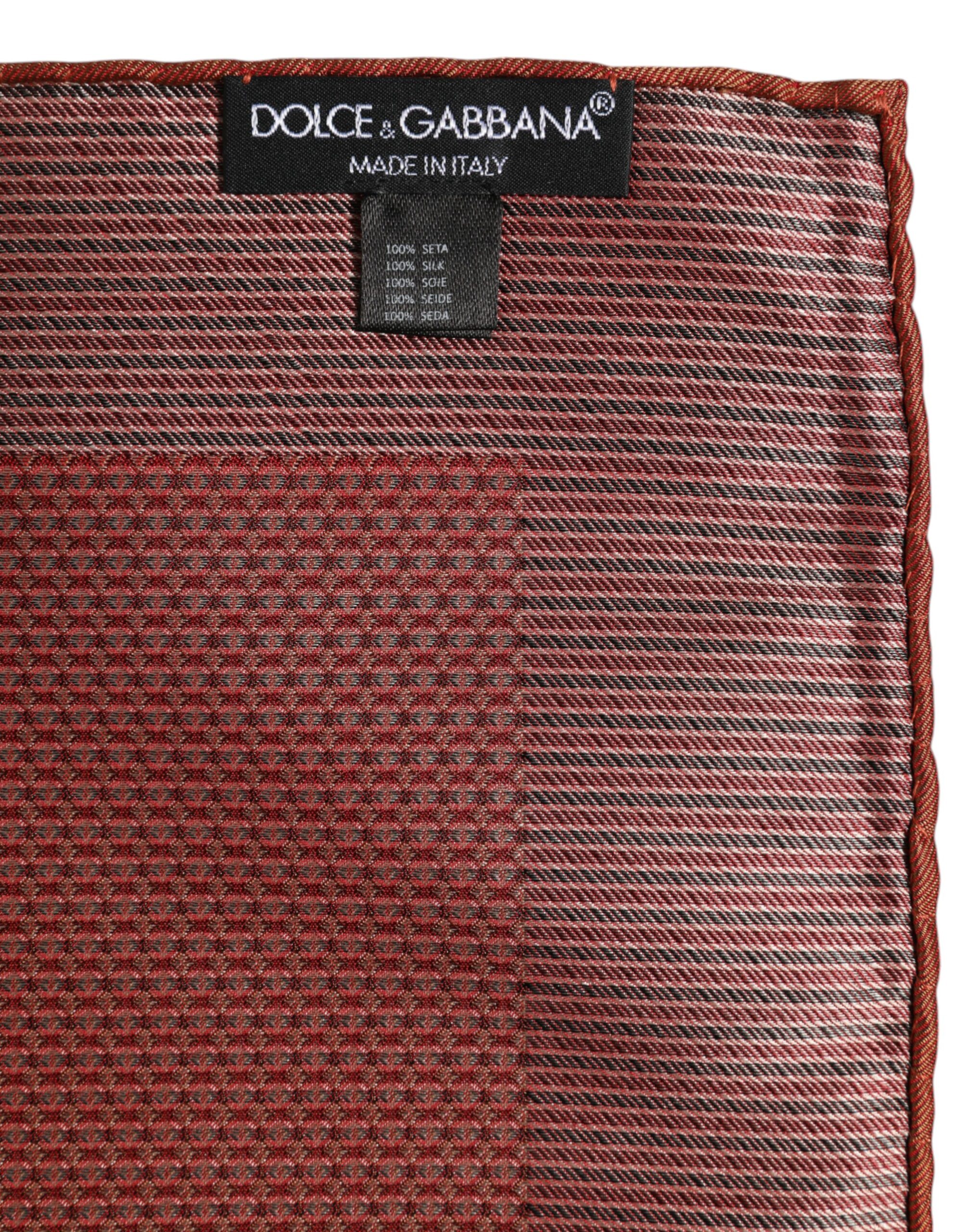 Dolce & Gabbana Orange Silk Square Men Foulard Scarf - Image 5