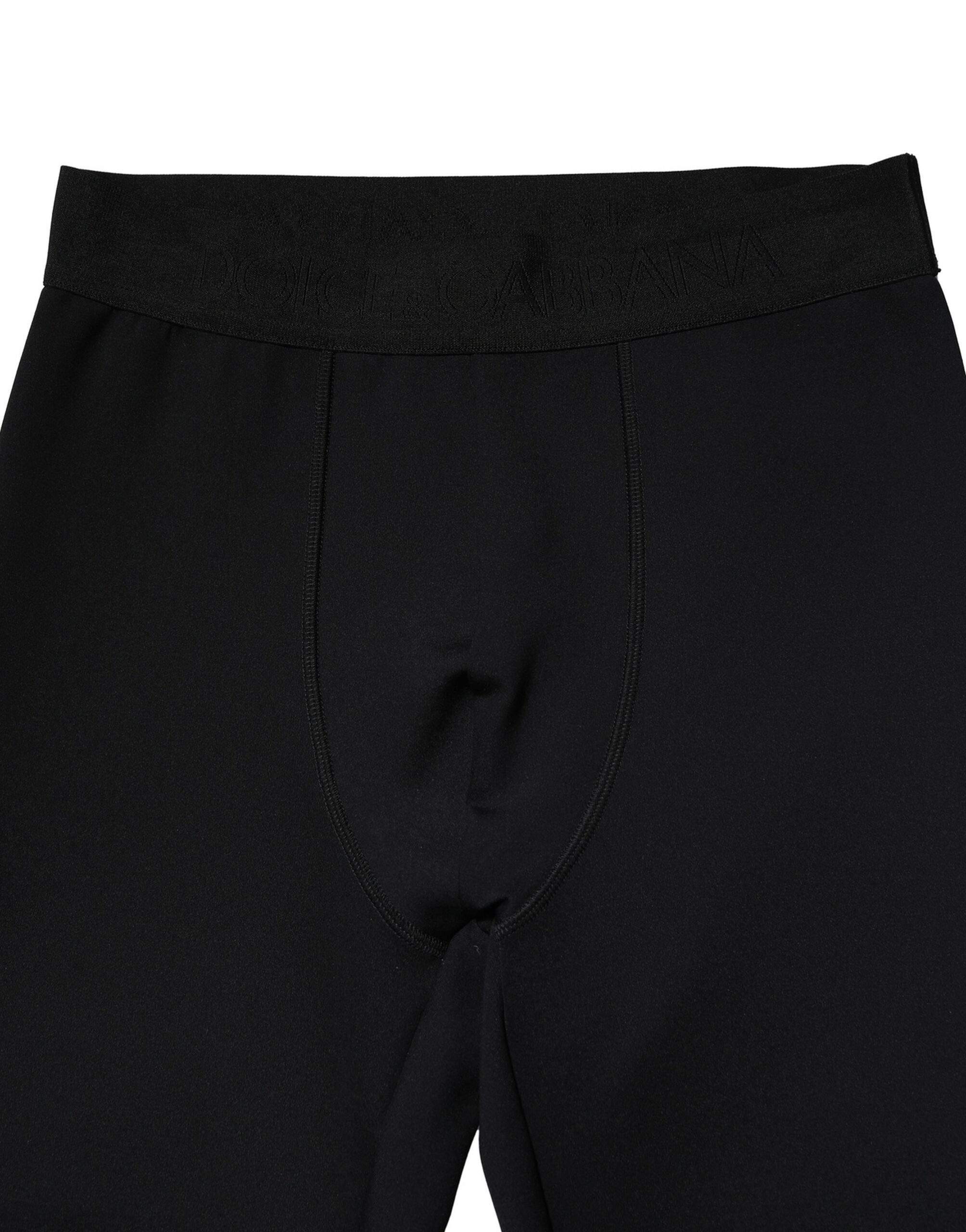 Dolce & Gabbana Black Nylon Elastic Logo Men Leggings Pants - Image 5