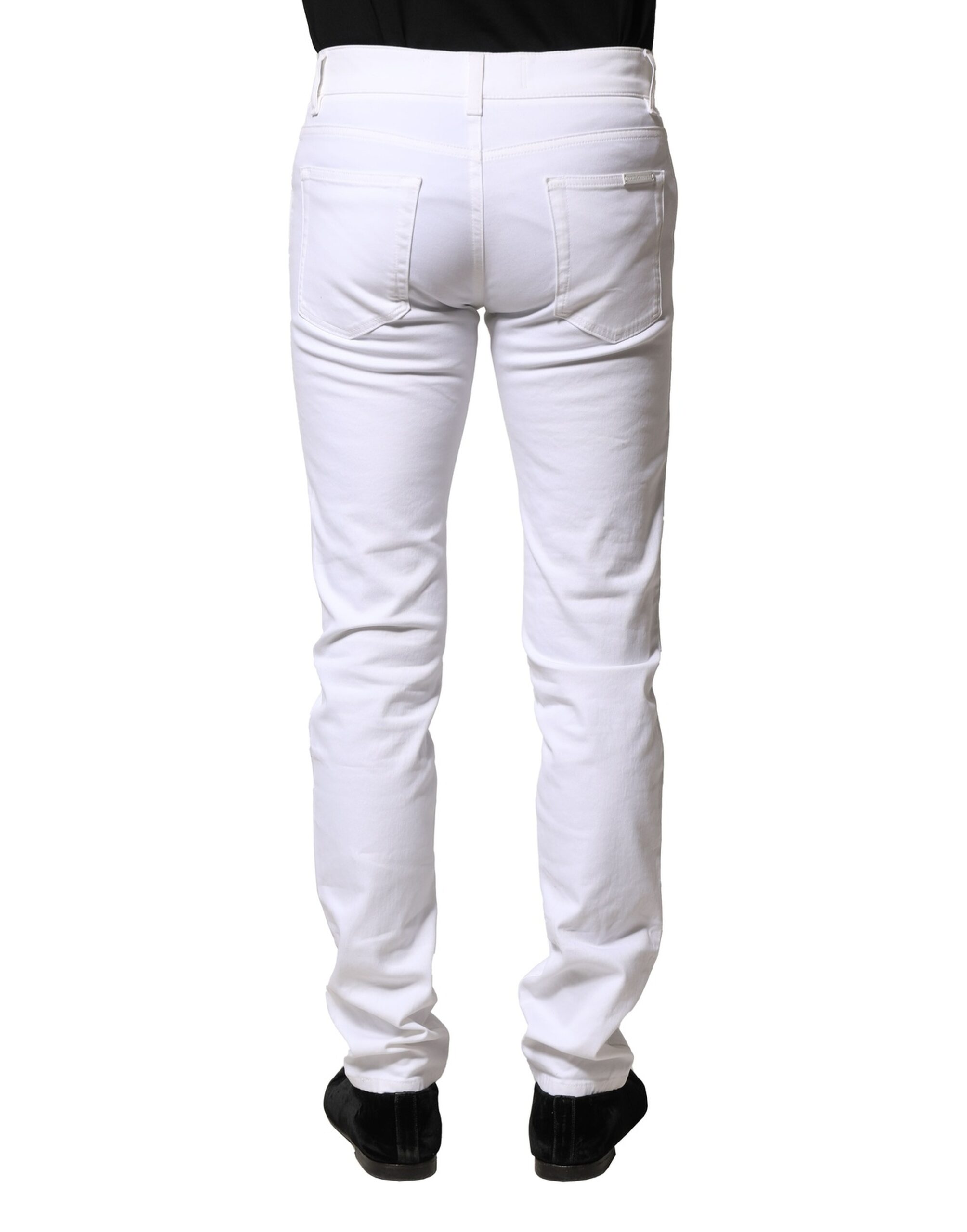 Dolce & Gabbana White Cotton Skinny Men Denim Jeans - Image 4