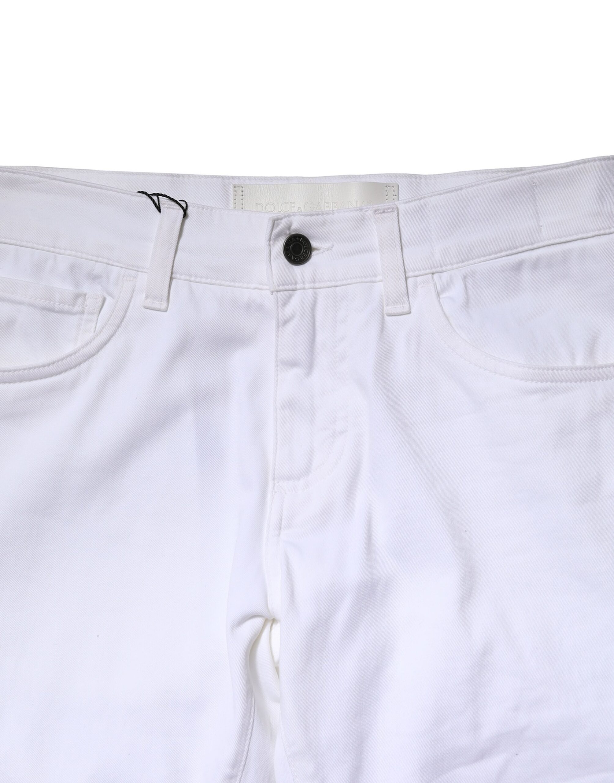 Dolce & Gabbana White Cotton Skinny Men Denim Jeans - Image 5