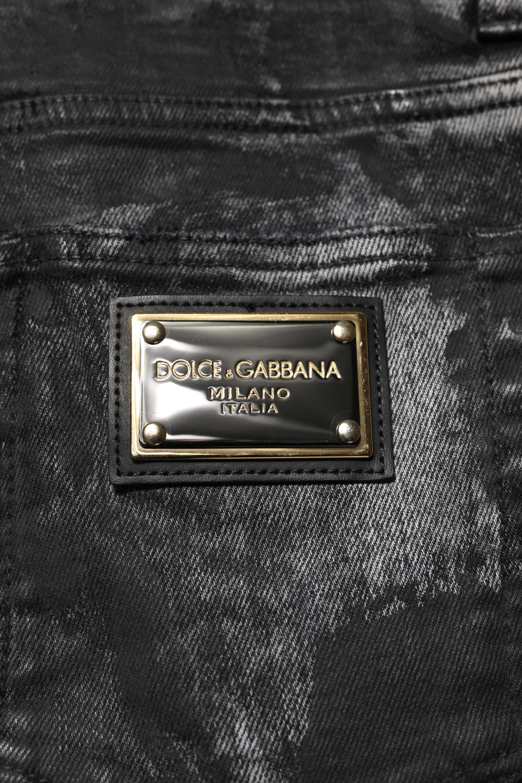 Dolce & Gabbana Black Washed Embellished Skinny Denim Jeans - Image 6