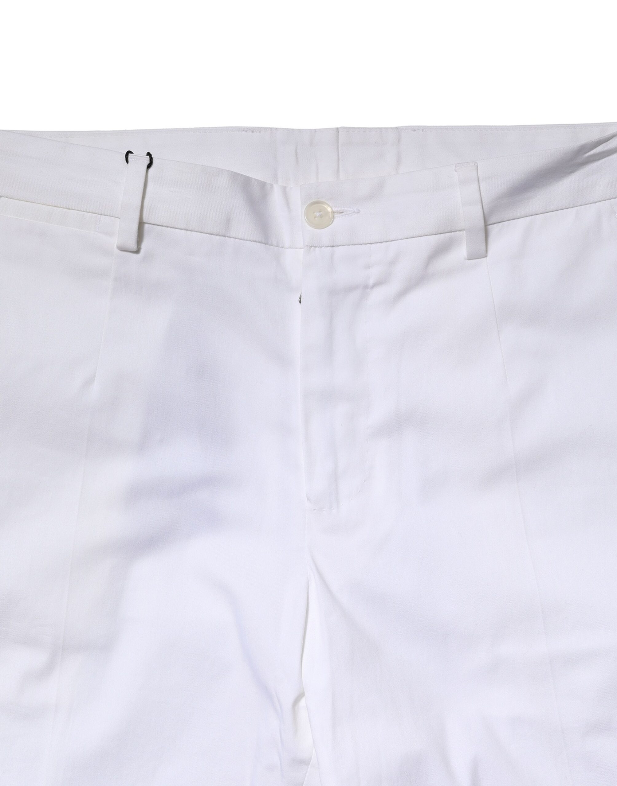Dolce & Gabbana White Cotton Straight Logo Men Pants - Image 5