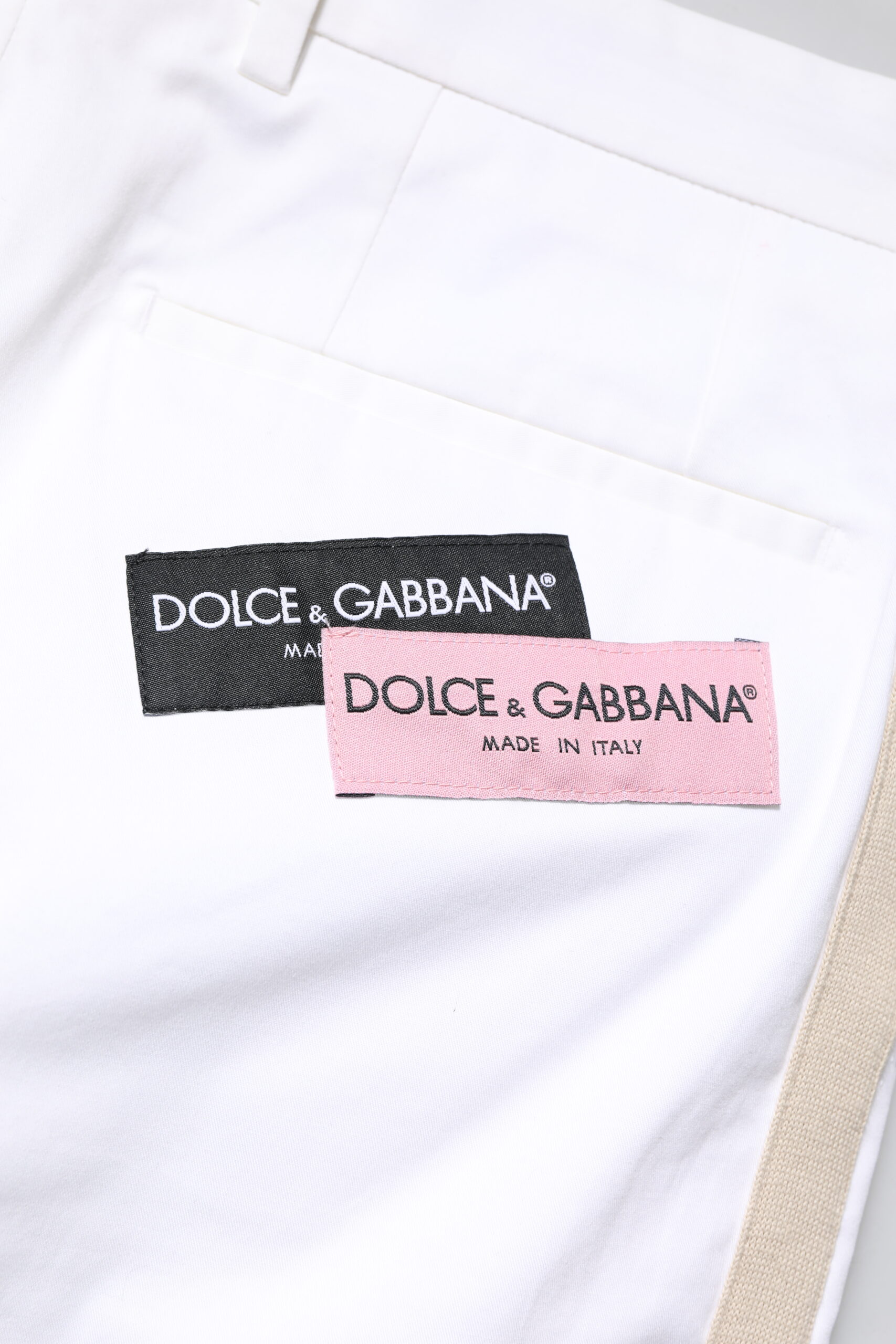 Dolce & Gabbana White Cotton Straight Logo Men Pants - Image 6