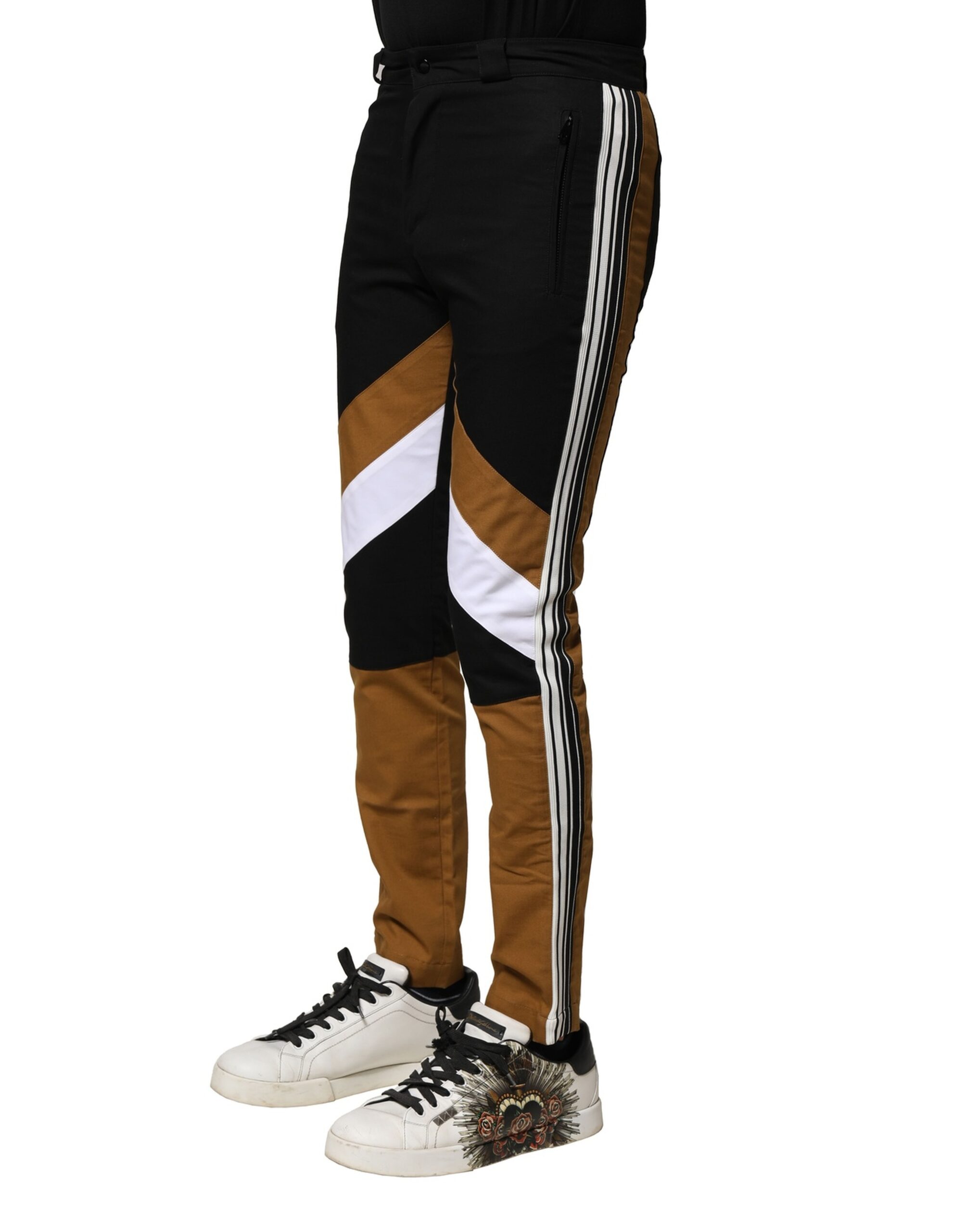 Dolce & Gabbana Multicolor Cotton Slim Fit Men Pants - Image 3