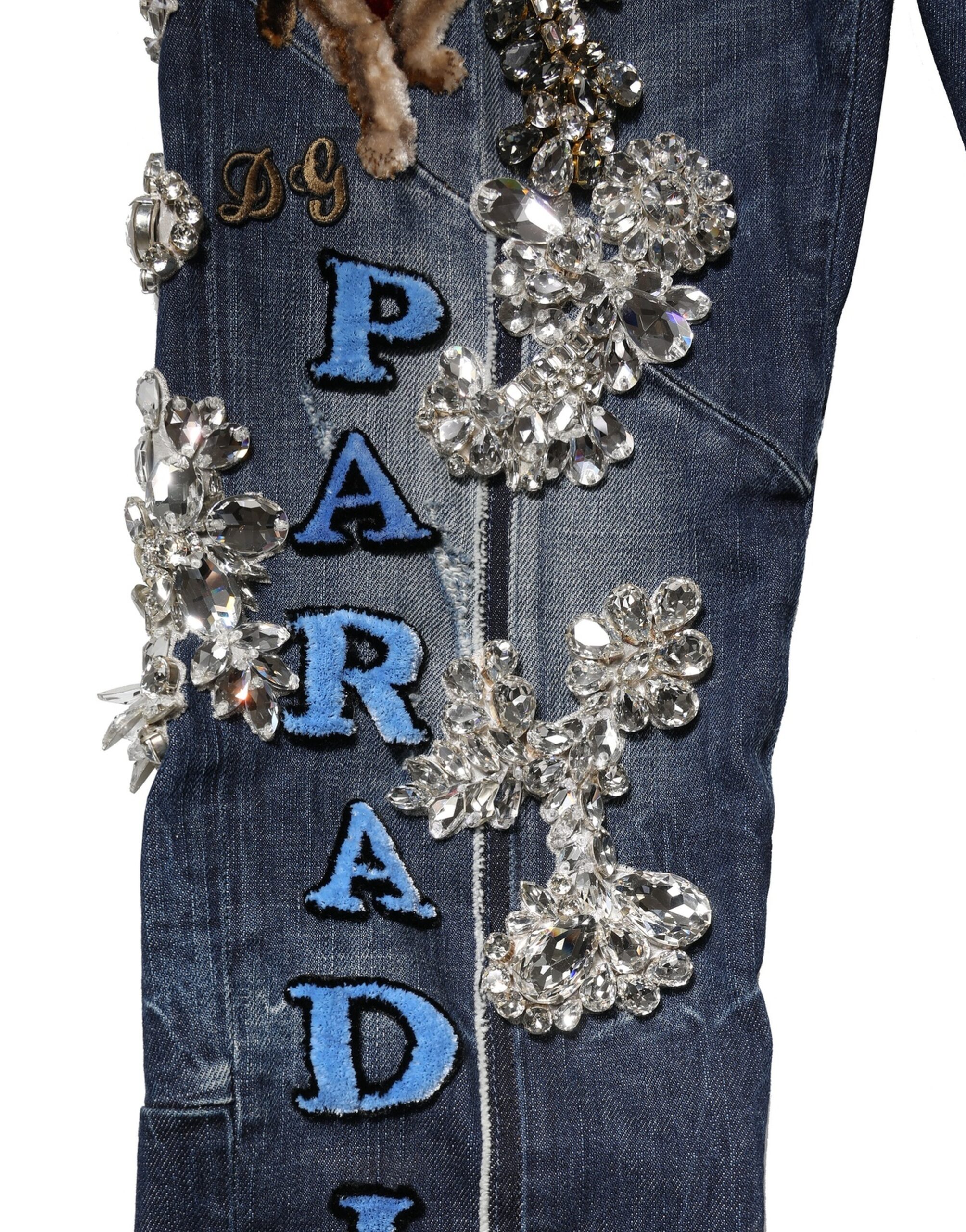 Dolce & Gabbana Blue Cotton Rhinestone Embellish Denim Jeans - Image 7