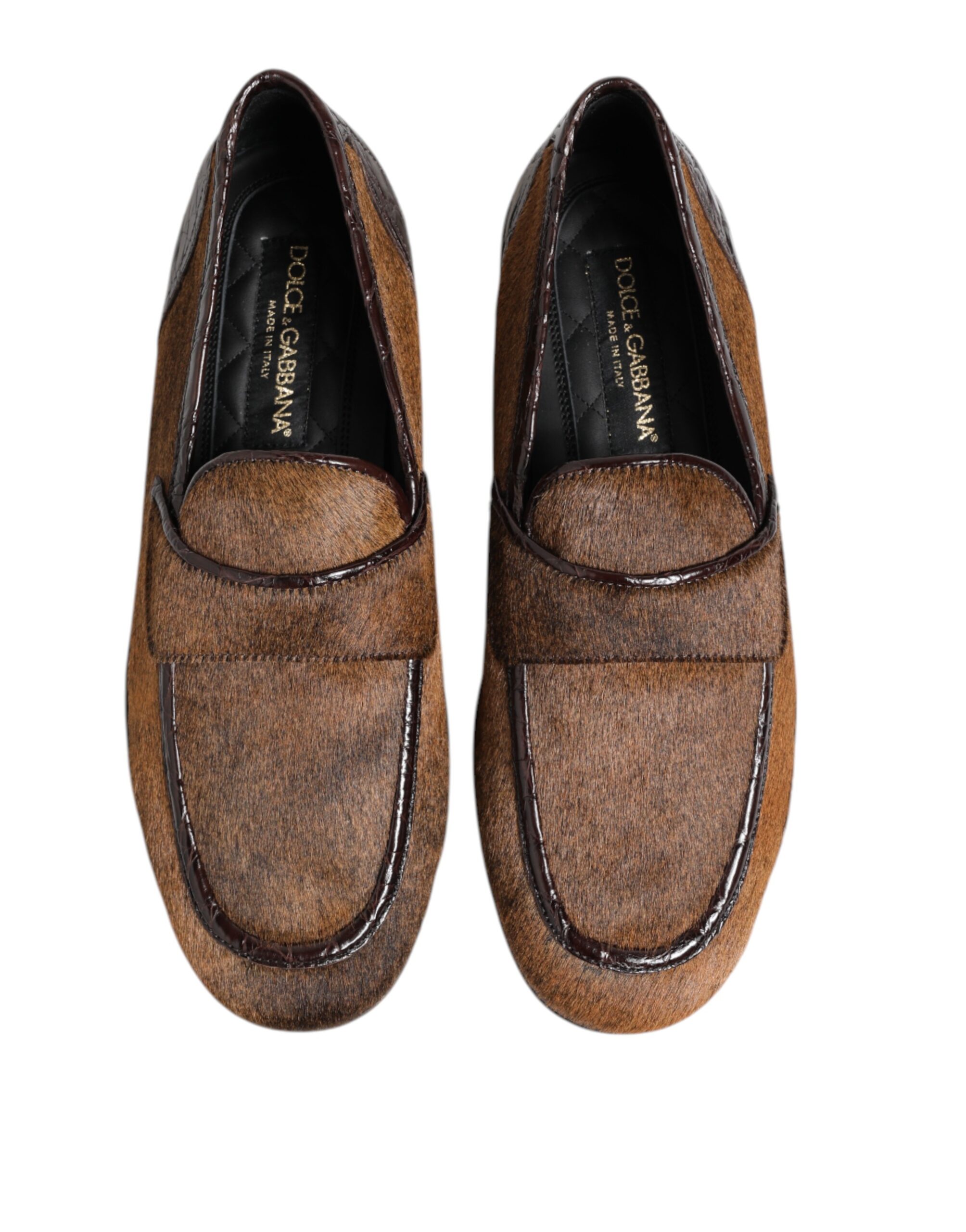 Dolce & Gabbana Brown Loafers Leather Slip On Men Dress Shoes - Image 3