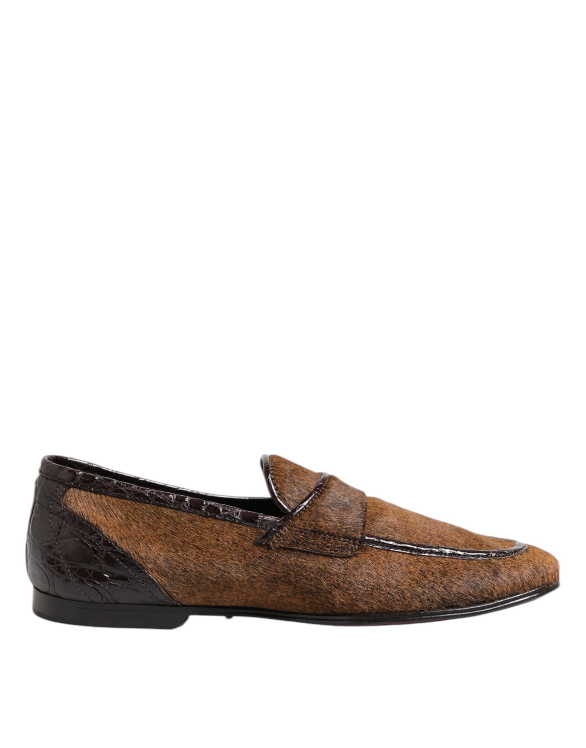 Dolce & Gabbana Brown Loafers Leather Slip On Men Dress Shoes - Image 7