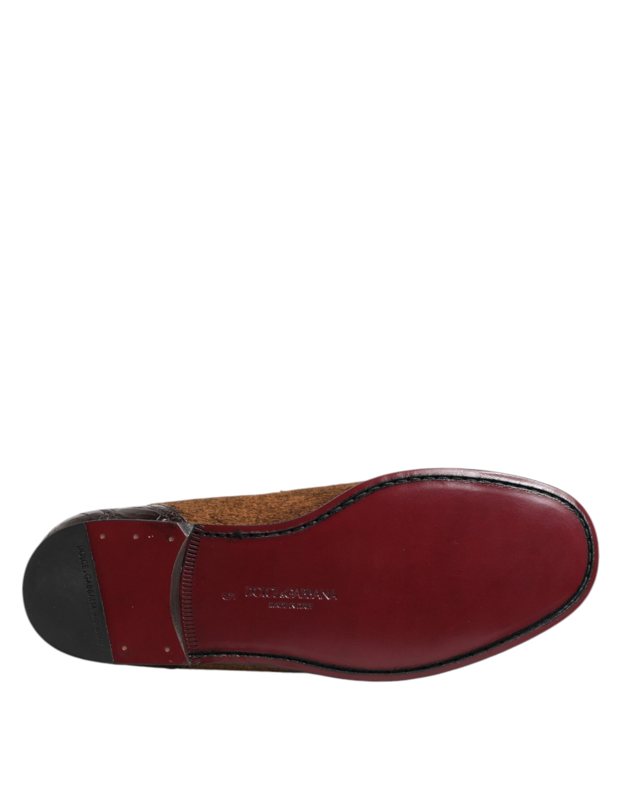 Dolce & Gabbana Brown Loafers Leather Slip On Men Dress Shoes - Image 8