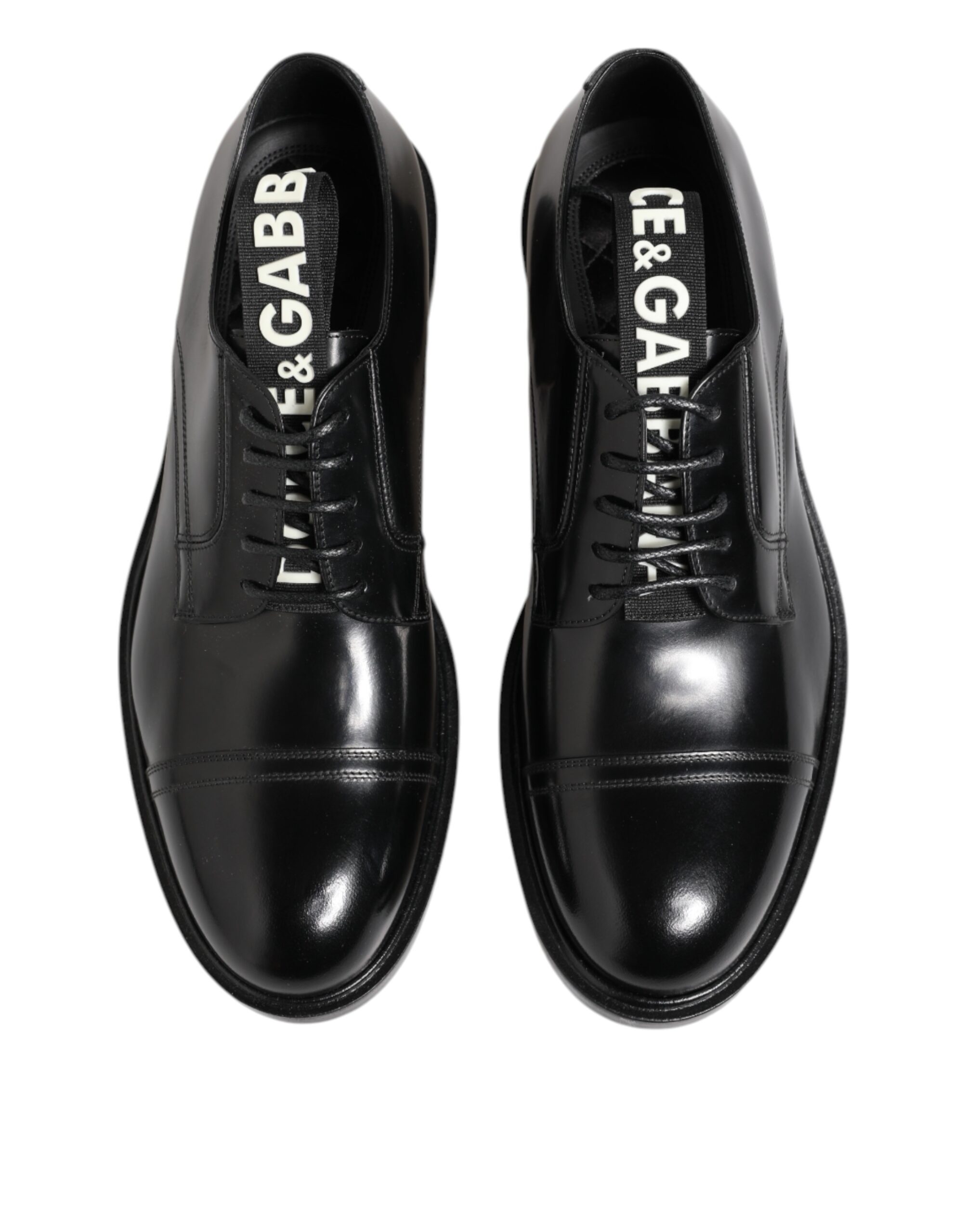 Dolce & Gabbana Black Leather Dress Lace Up Men Formal Shoes - Image 3