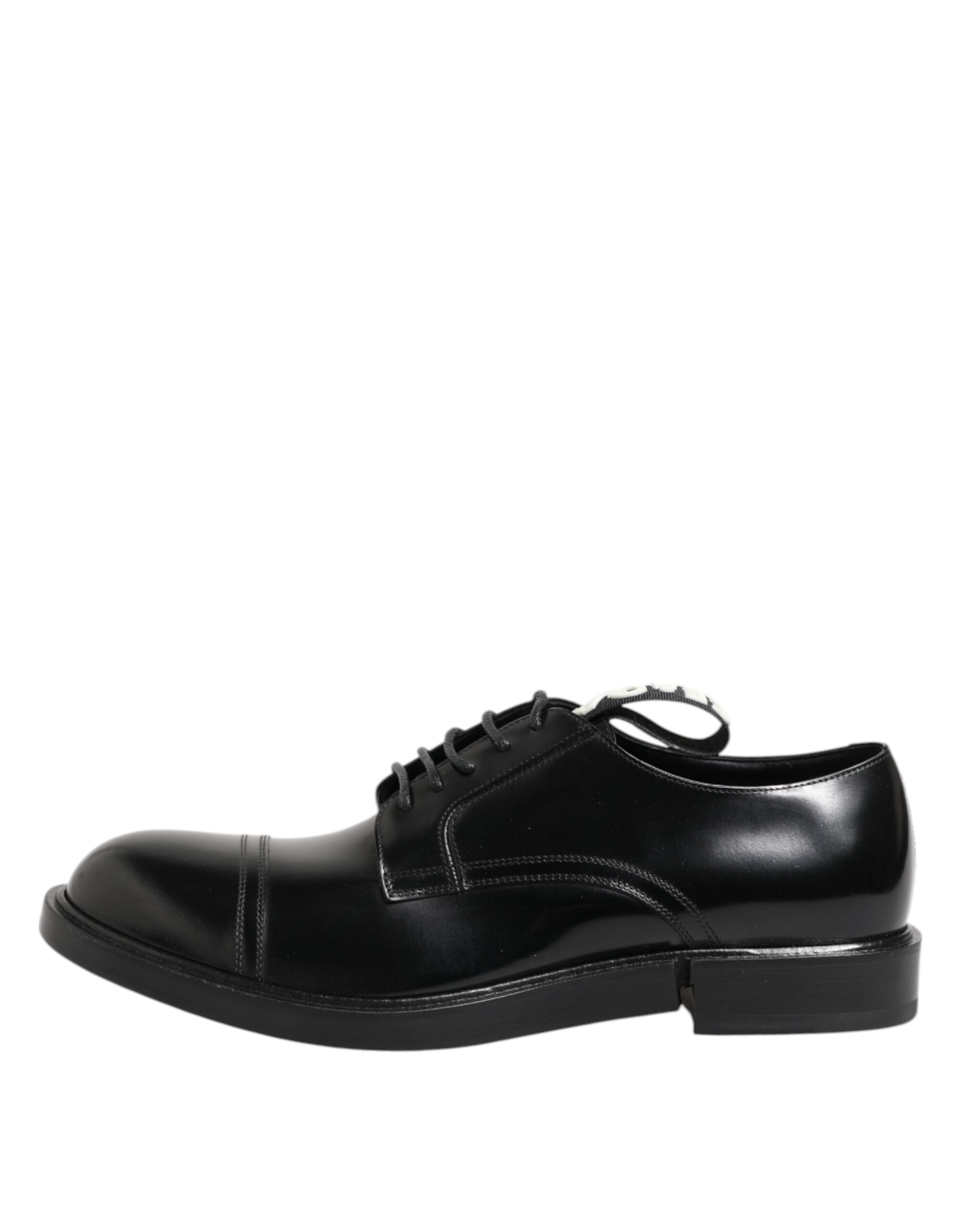 Dolce & Gabbana Black Leather Dress Lace Up Men Formal Shoes - Image 6