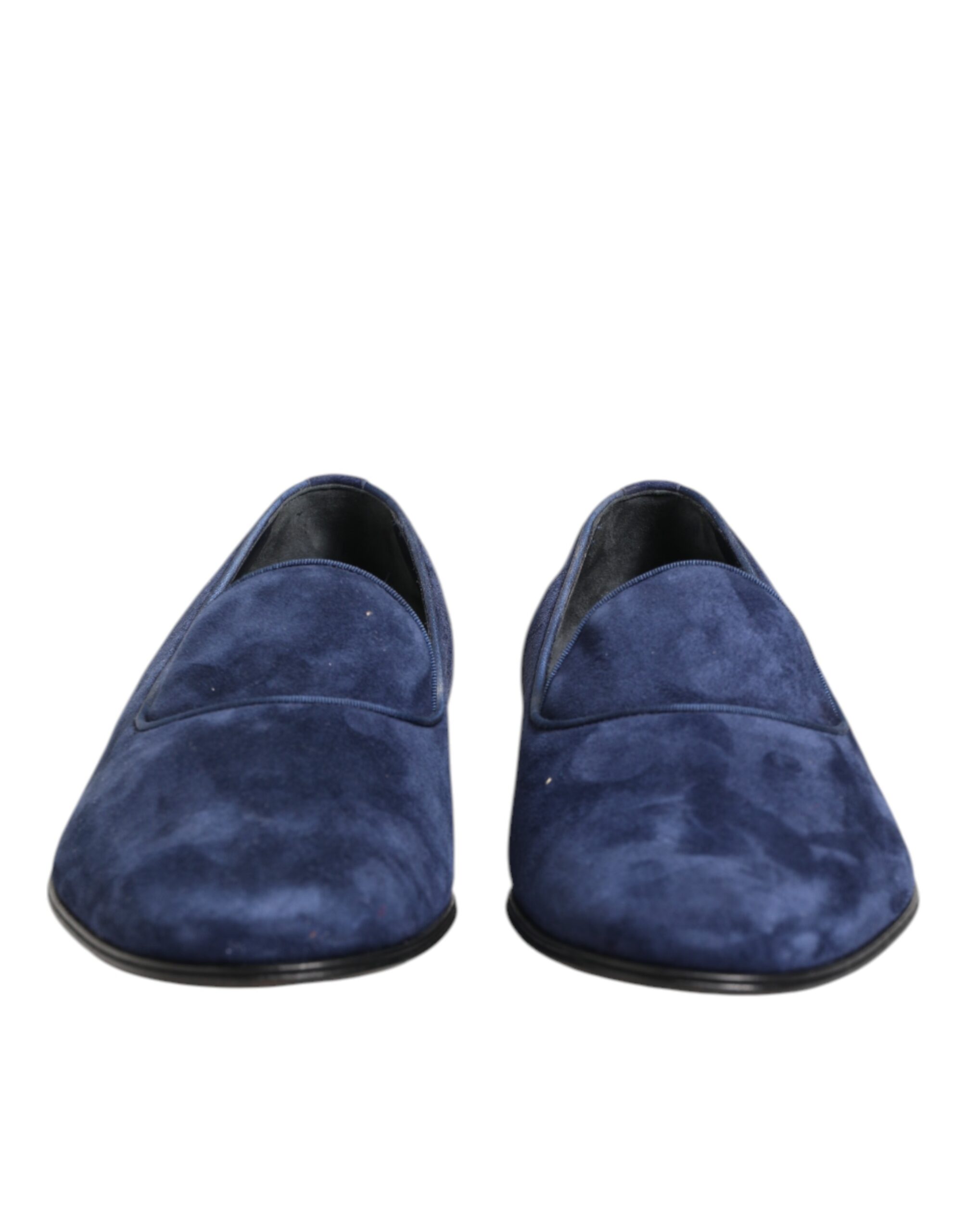 Dolce & Gabbana Blue Velvet DG Logo Loafers Formal Shoes - Image 2