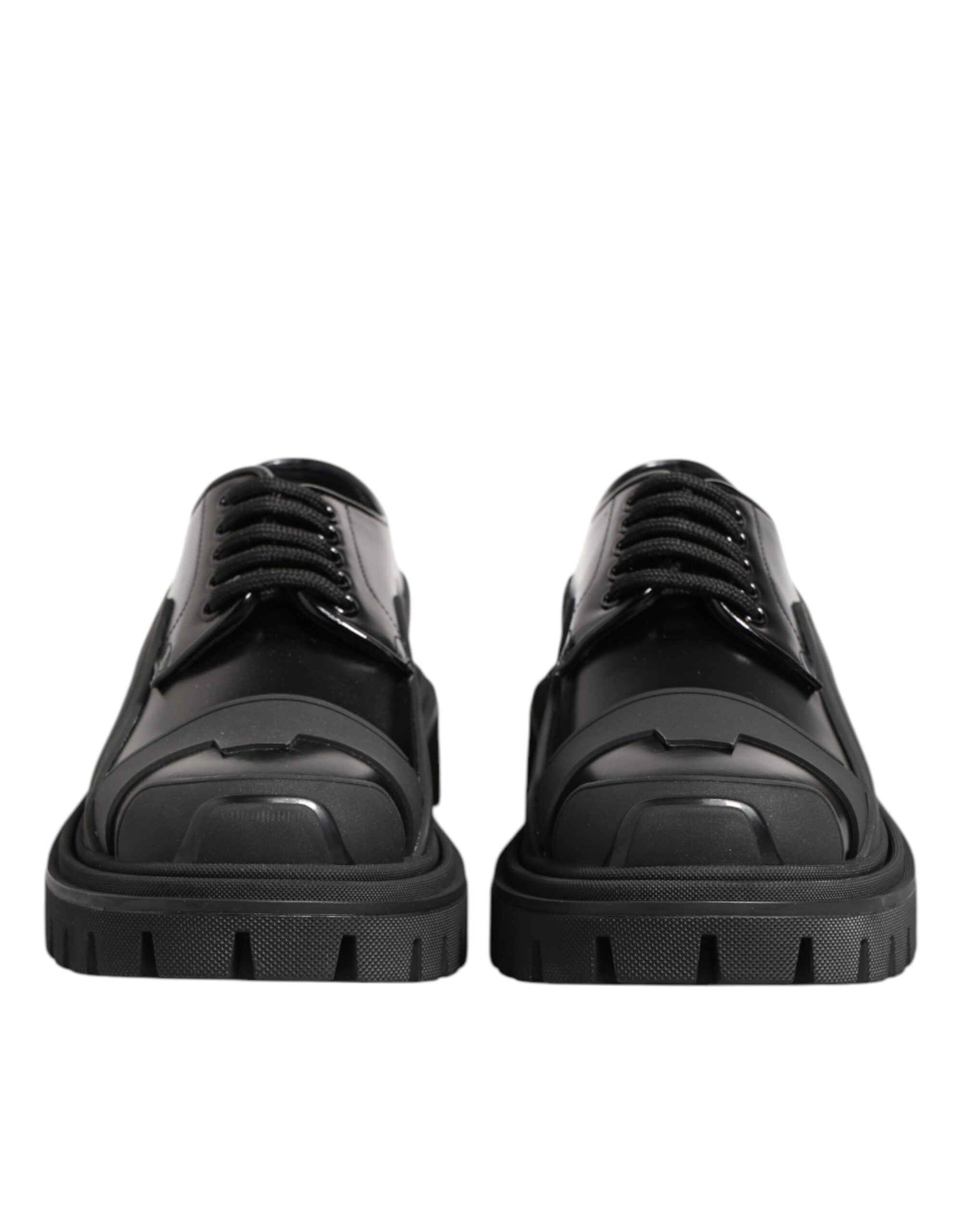 Dolce & Gabbana Black Patent Leather Trekking Derby Shoes - Image 2