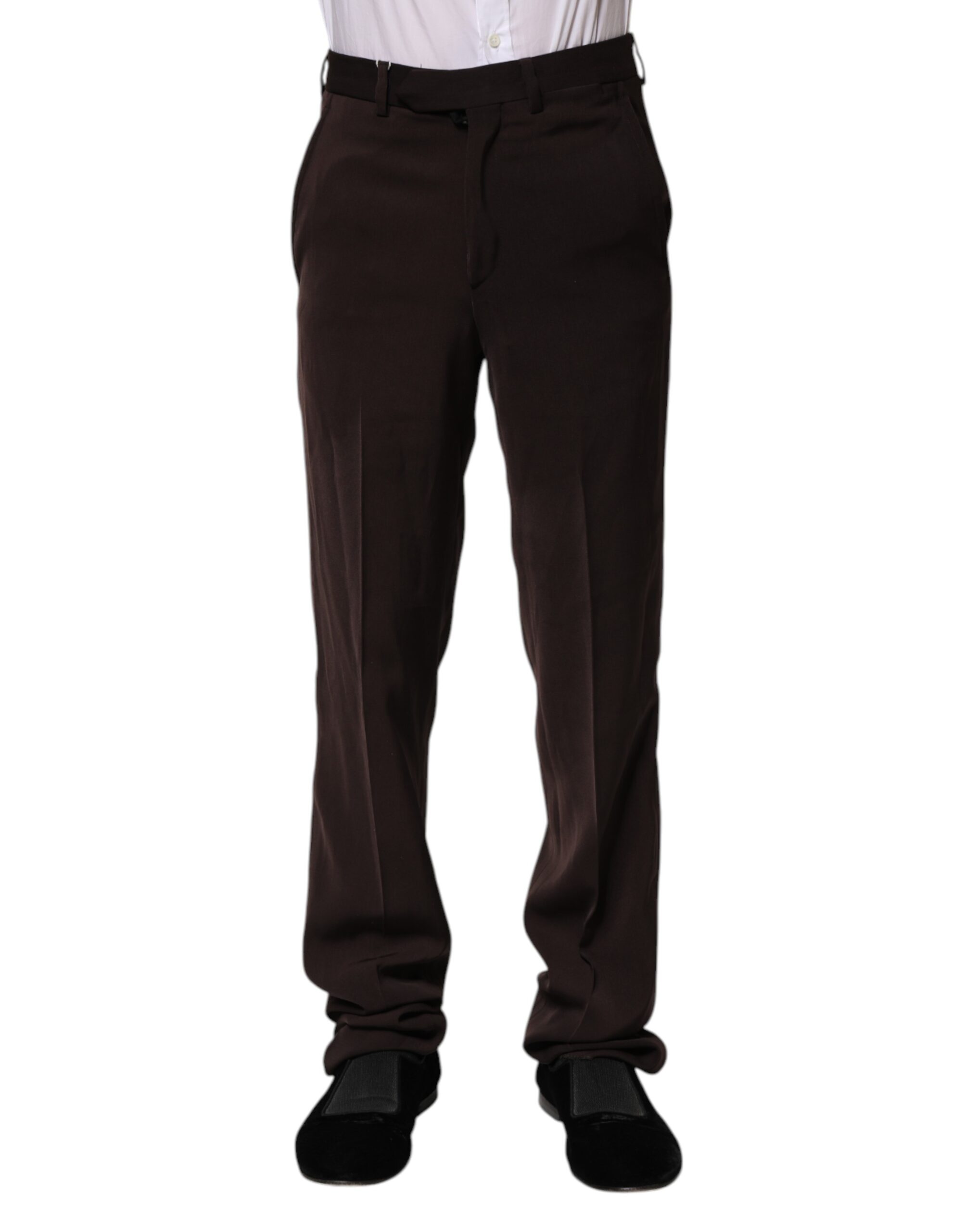 BENCIVENGA Dark Brown Mid Waist Dress Formal Pants - Image 2