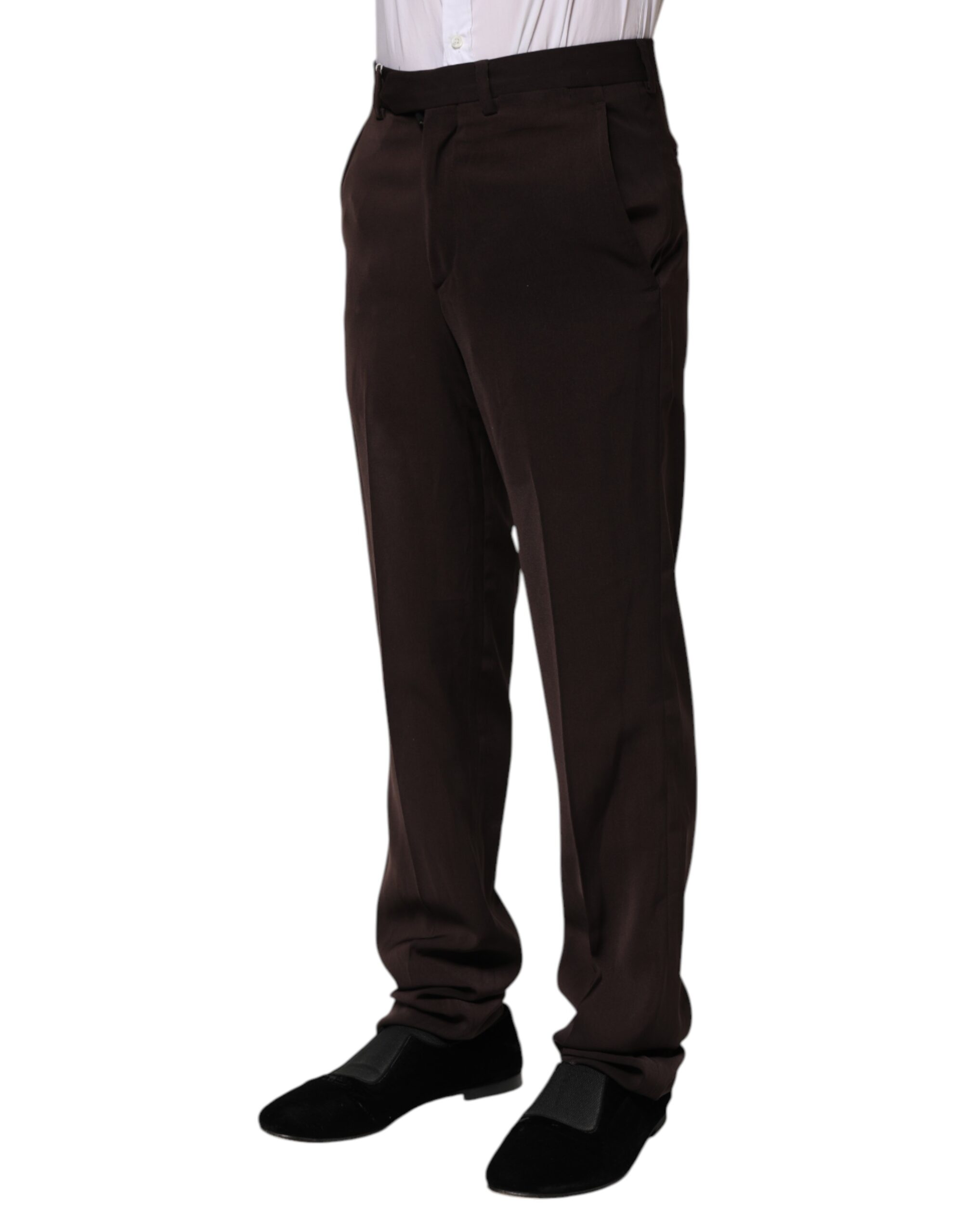 BENCIVENGA Dark Brown Mid Waist Dress Formal Pants - Image 3