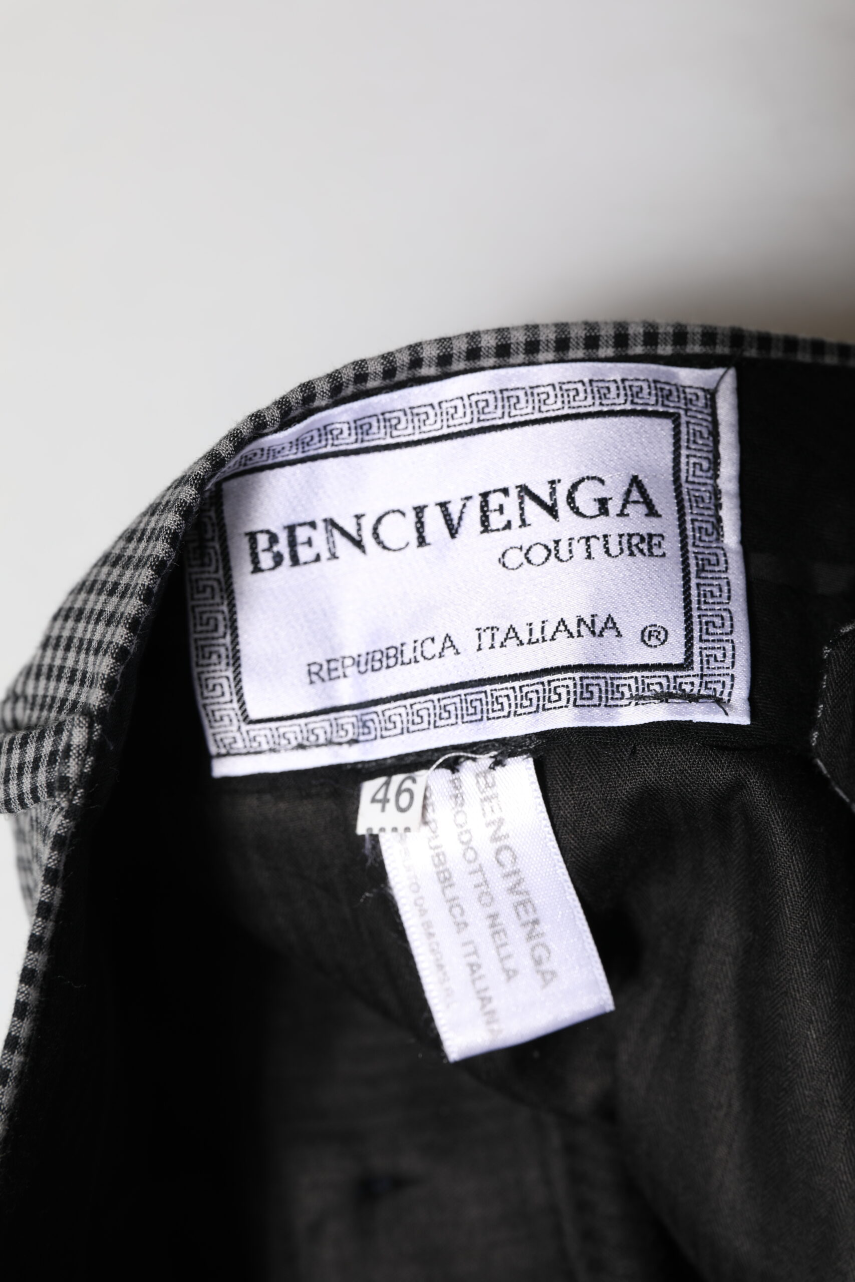 BENCIVENGA Black White Checkered Tapered Dress Pants - Image 6