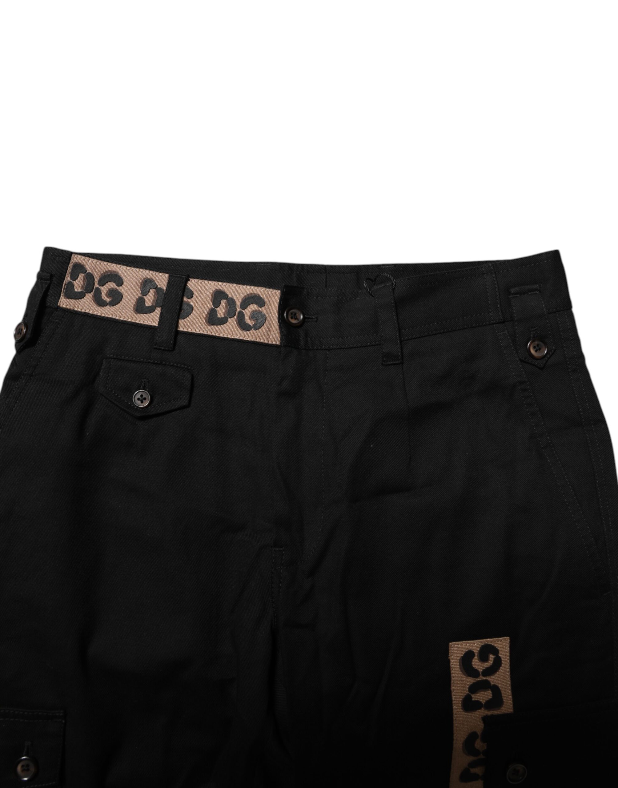 Dolce & Gabbana Black Cotton Cargo Casual Pants - Image 5