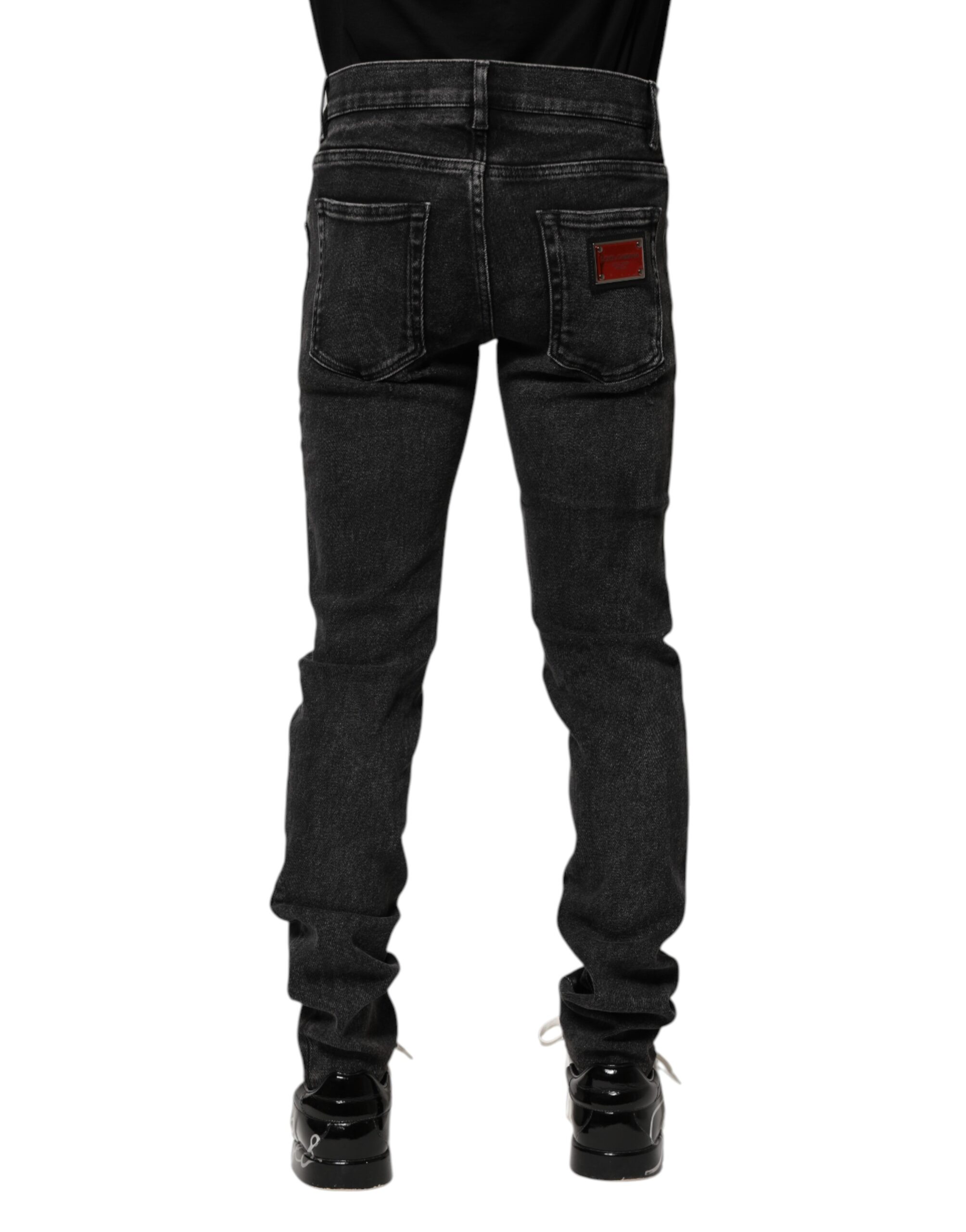 Dolce & Gabbana Black Cotton Skinny Men Denim Jeans - Image 4