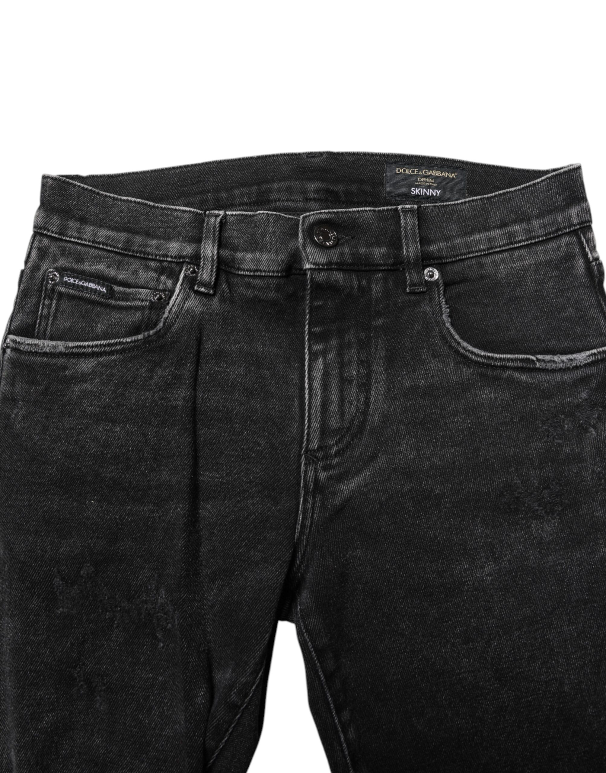 Dolce & Gabbana Black Cotton Skinny Men Denim Jeans - Image 5