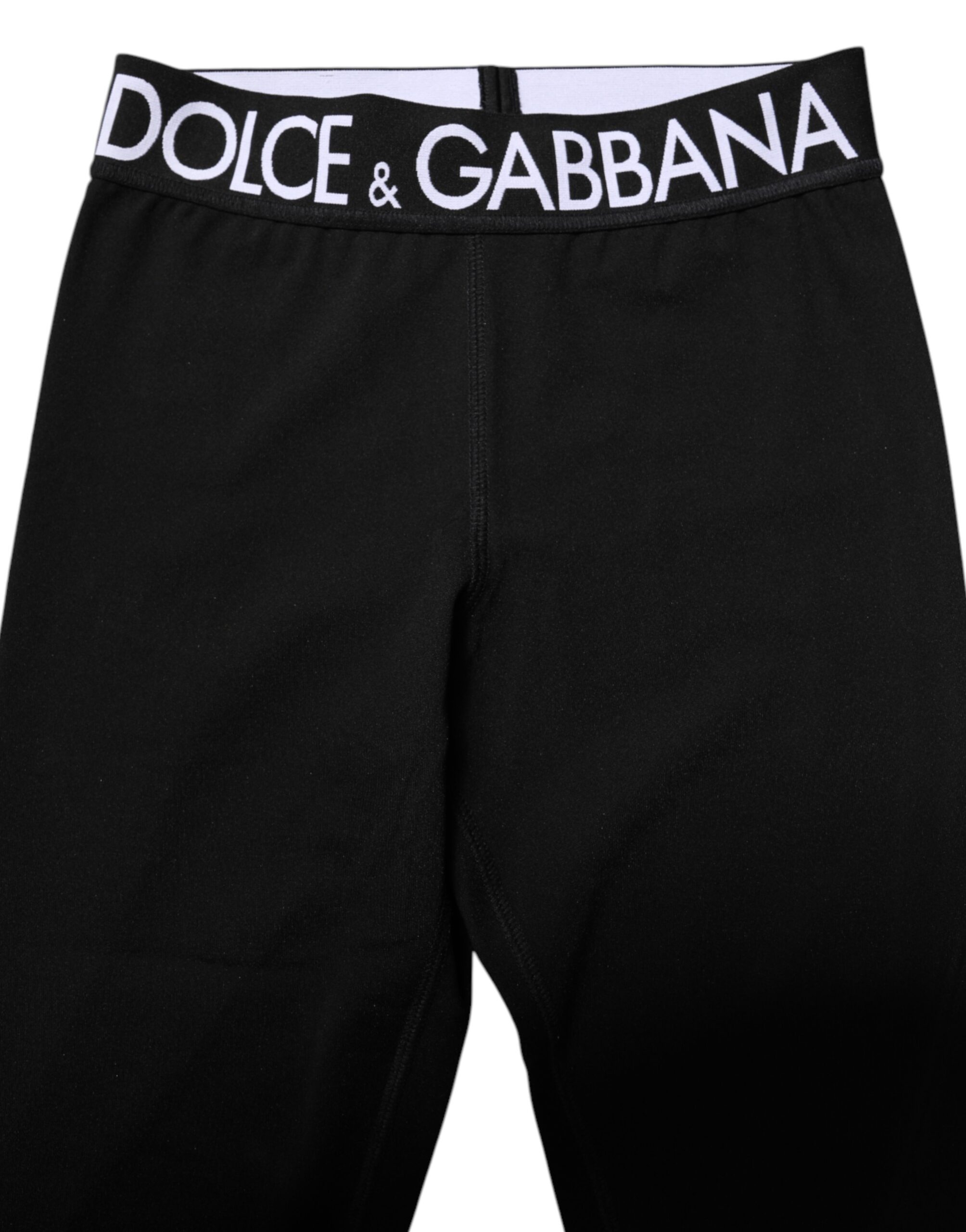 Dolce & Gabbana Black Silver Nylon Skinny Men Leggings Pants - Image 5