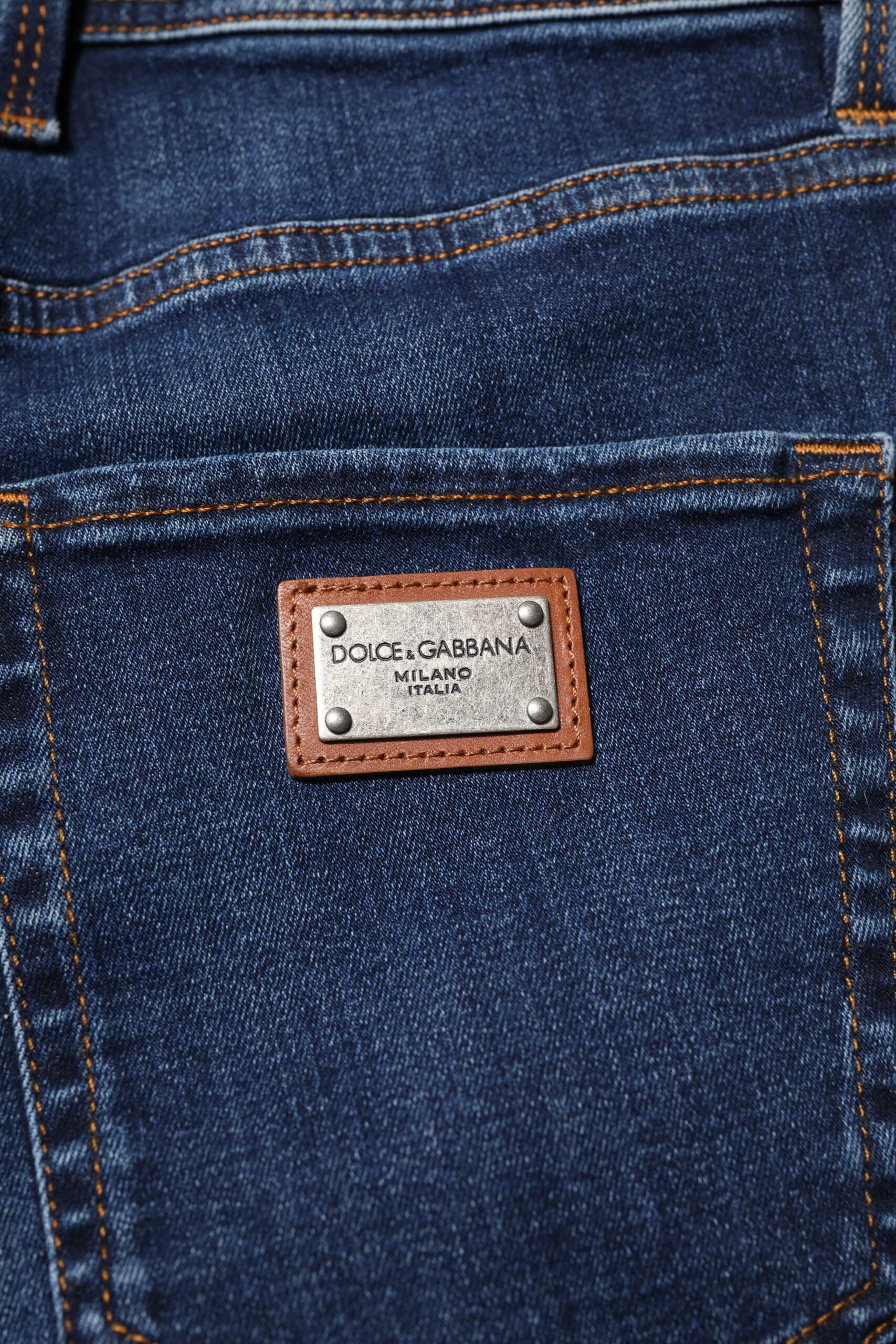 Dolce & Gabbana Dark Blue Cotton Skinny Denim Jeans - Image 6