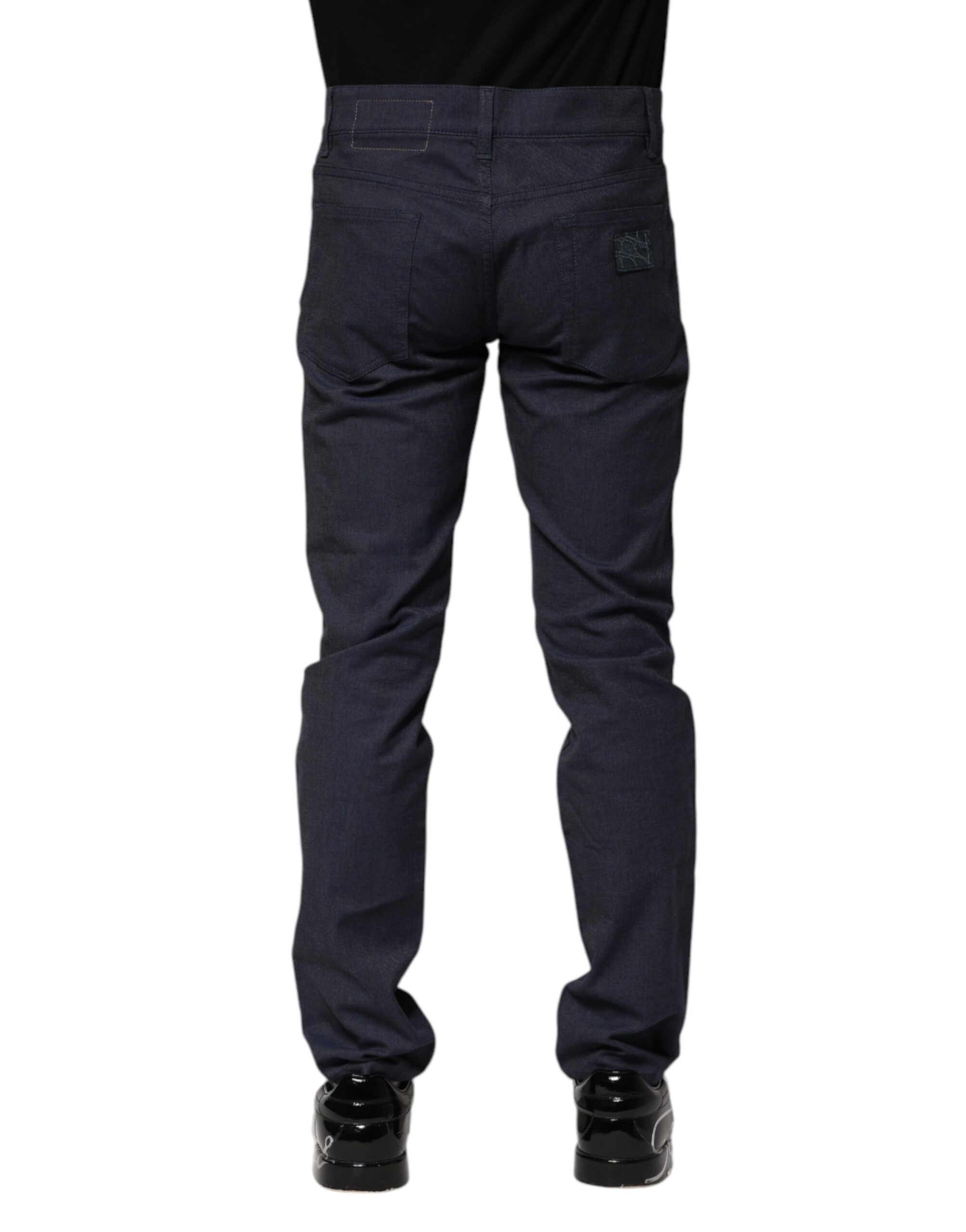 Dolce & Gabbana Dark Blue Cotton Skinny Denim Jeans - Image 4