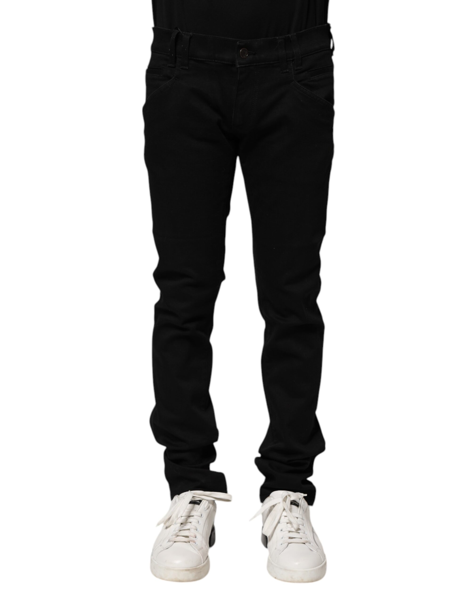 Dolce & Gabbana Black Cotton Skinny Men Denim Jeans - Image 2