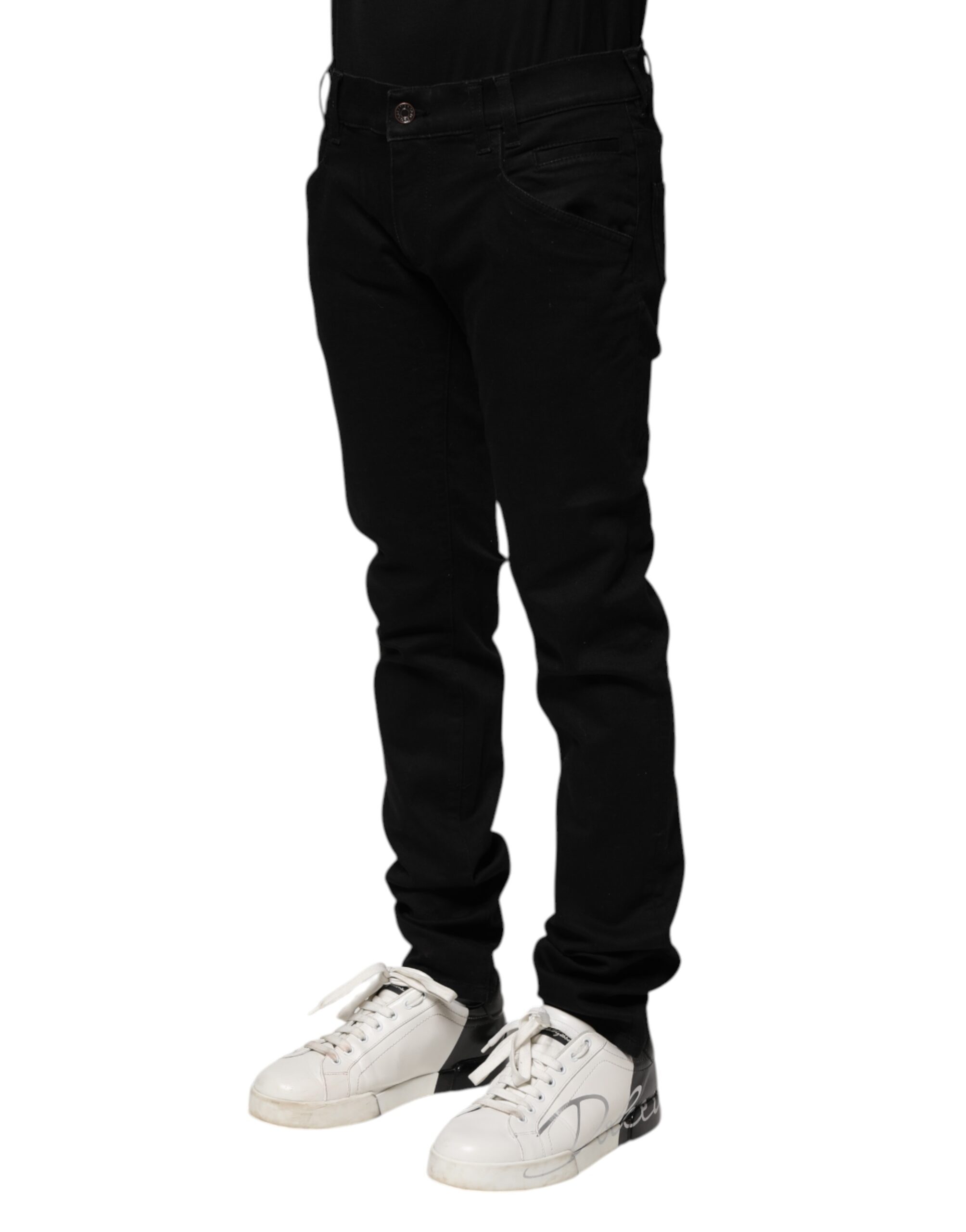 Dolce & Gabbana Black Cotton Skinny Men Denim Jeans - Image 3