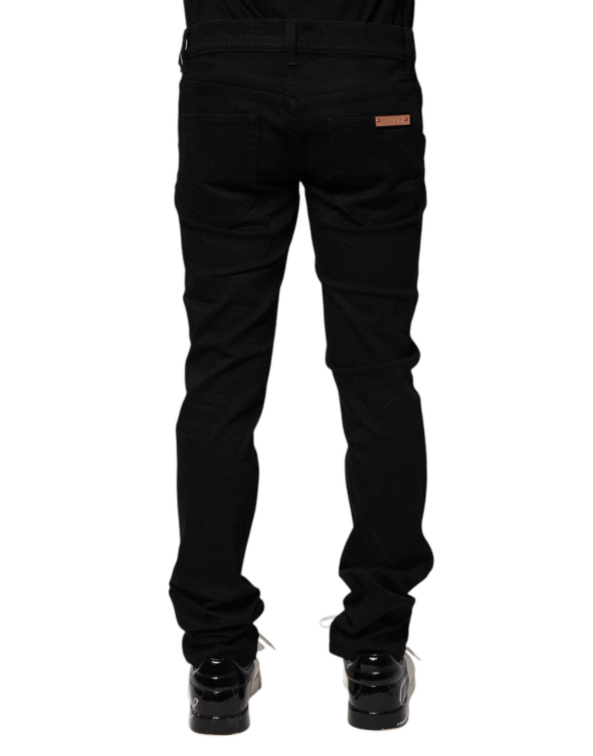 Dolce & Gabbana Black Cotton Skinny Men Denim Jeans - Image 4