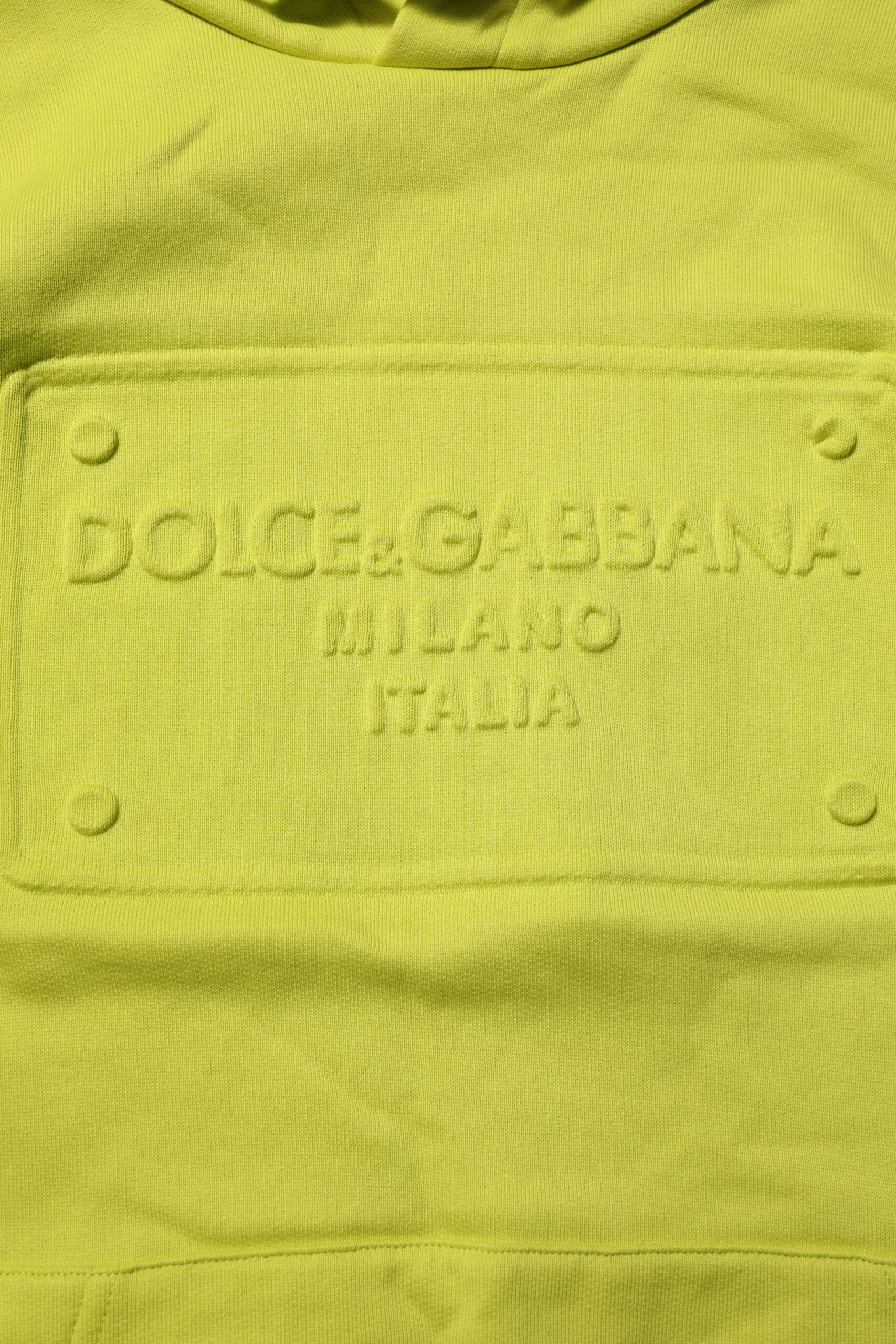 Dolce & Gabbana Green Cotton Hooded Logo Sweatshirt Sweater - Image 6