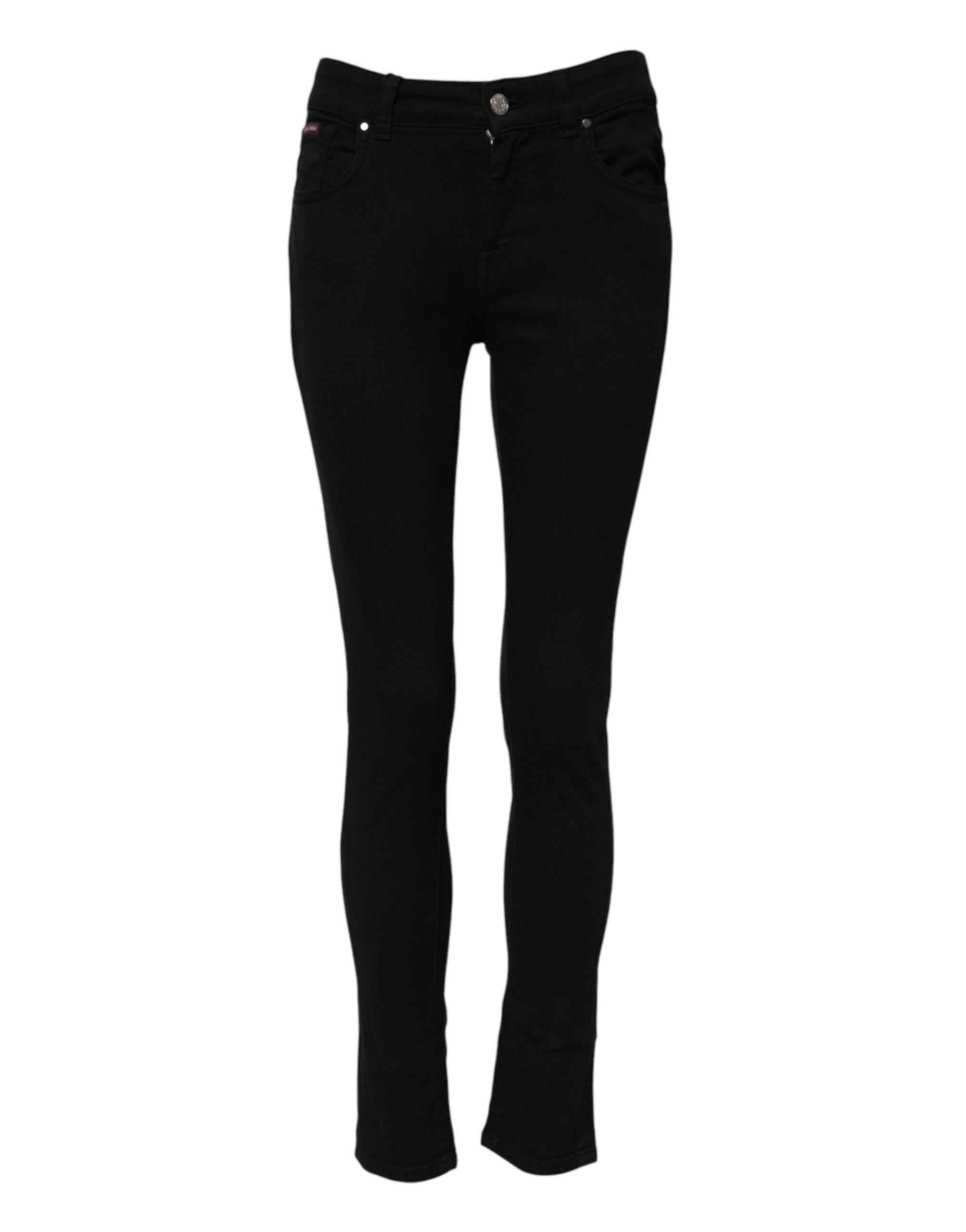 Dolce & Gabbana Black Skinny Cotton Mid Waisted Denim Jeans - Image 2
