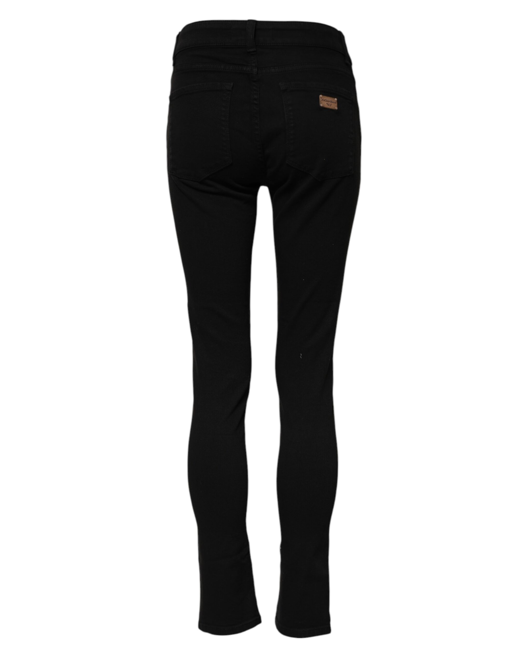 Dolce & Gabbana Black Skinny Cotton Mid Waisted Denim Jeans - Image 3