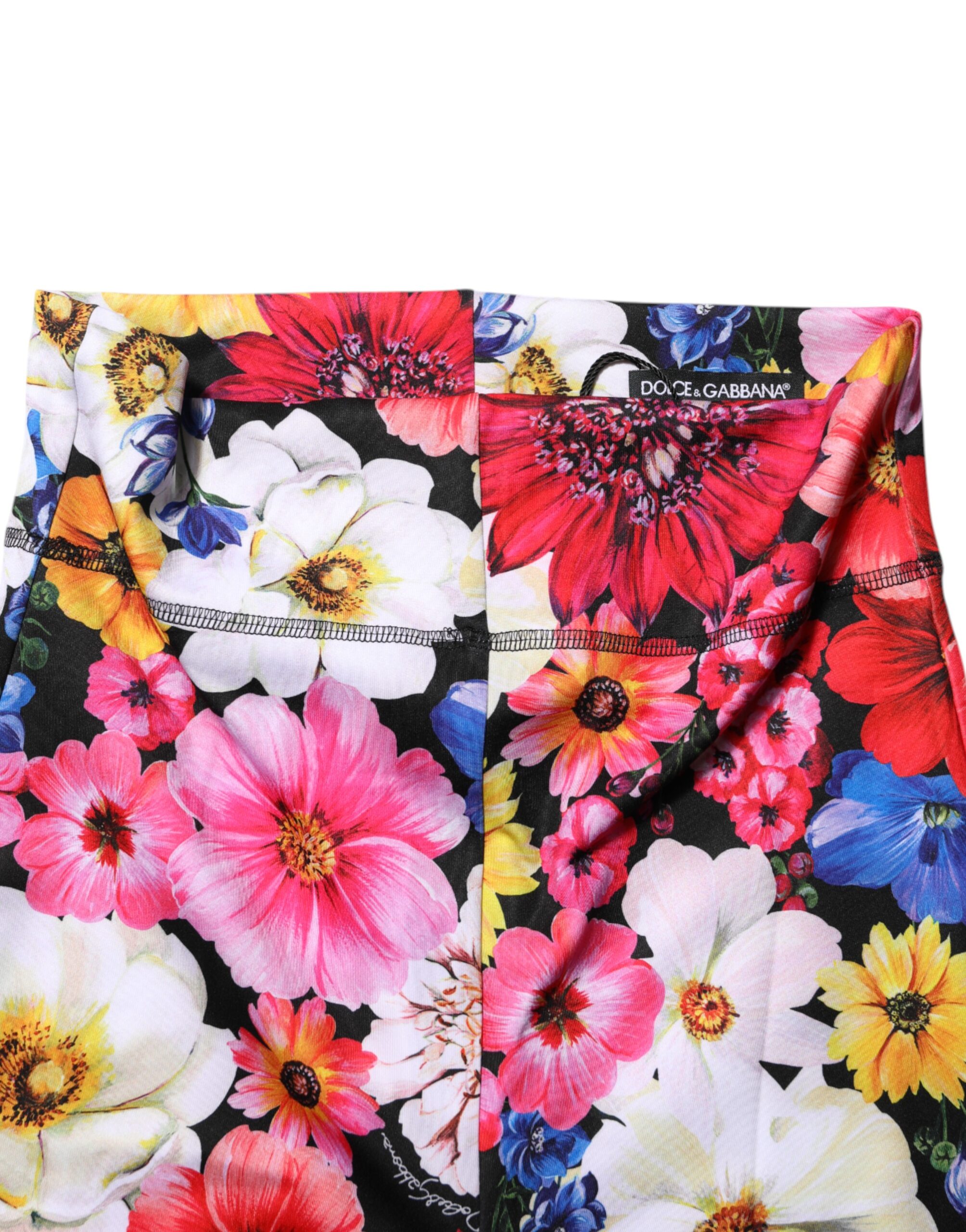 Dolce & Gabbana Multicolor Floral High Waist Leggings Pants - Image 4