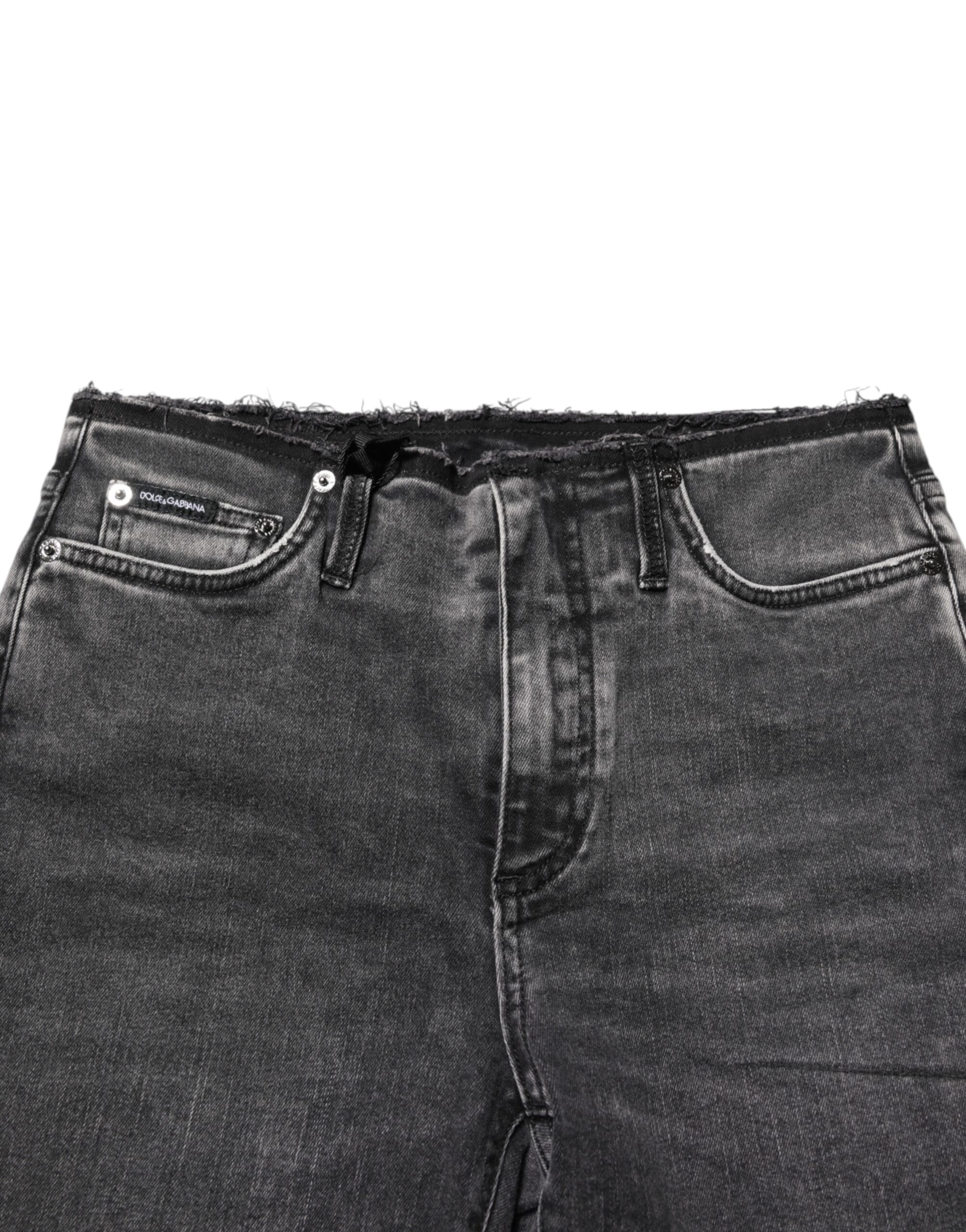 Dolce & Gabbana Gray Skinny Cotton Mid Waisted Denim Jeans - Image 4