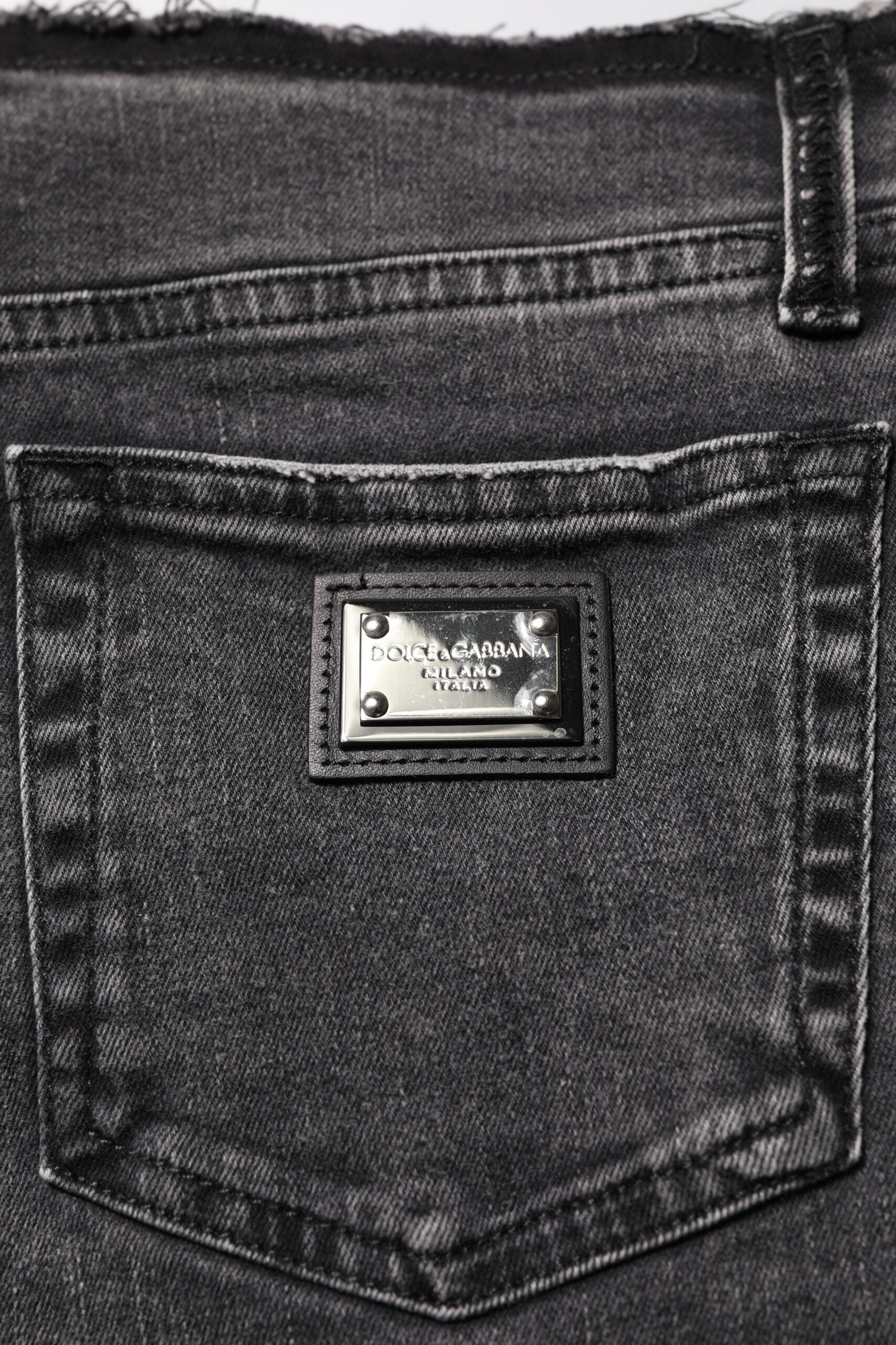 Dolce & Gabbana Gray Skinny Cotton Mid Waisted Denim Jeans - Image 5