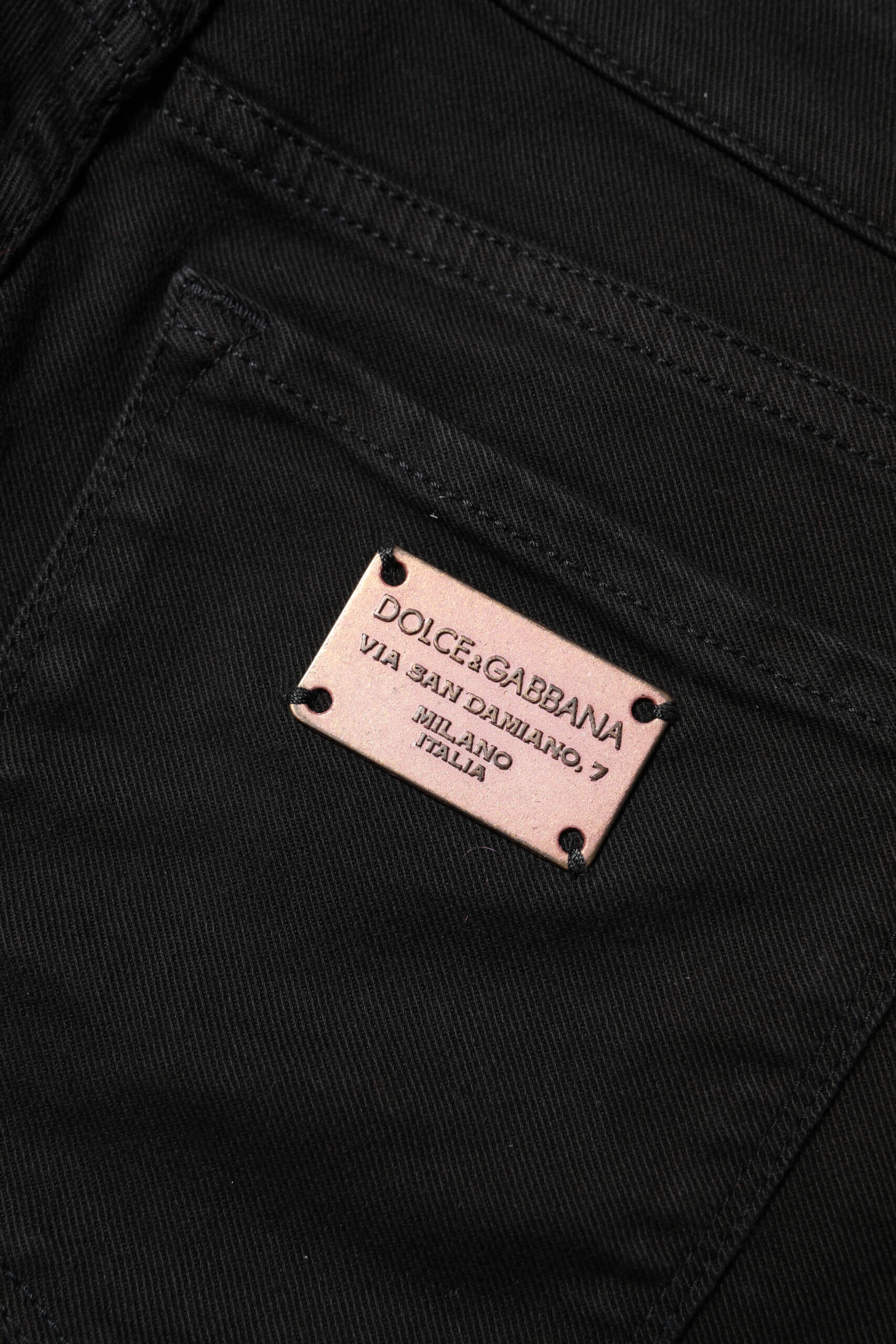 Dolce & Gabbana Black Cotton Skinny Mid Waisted Denim Jeans - Image 5