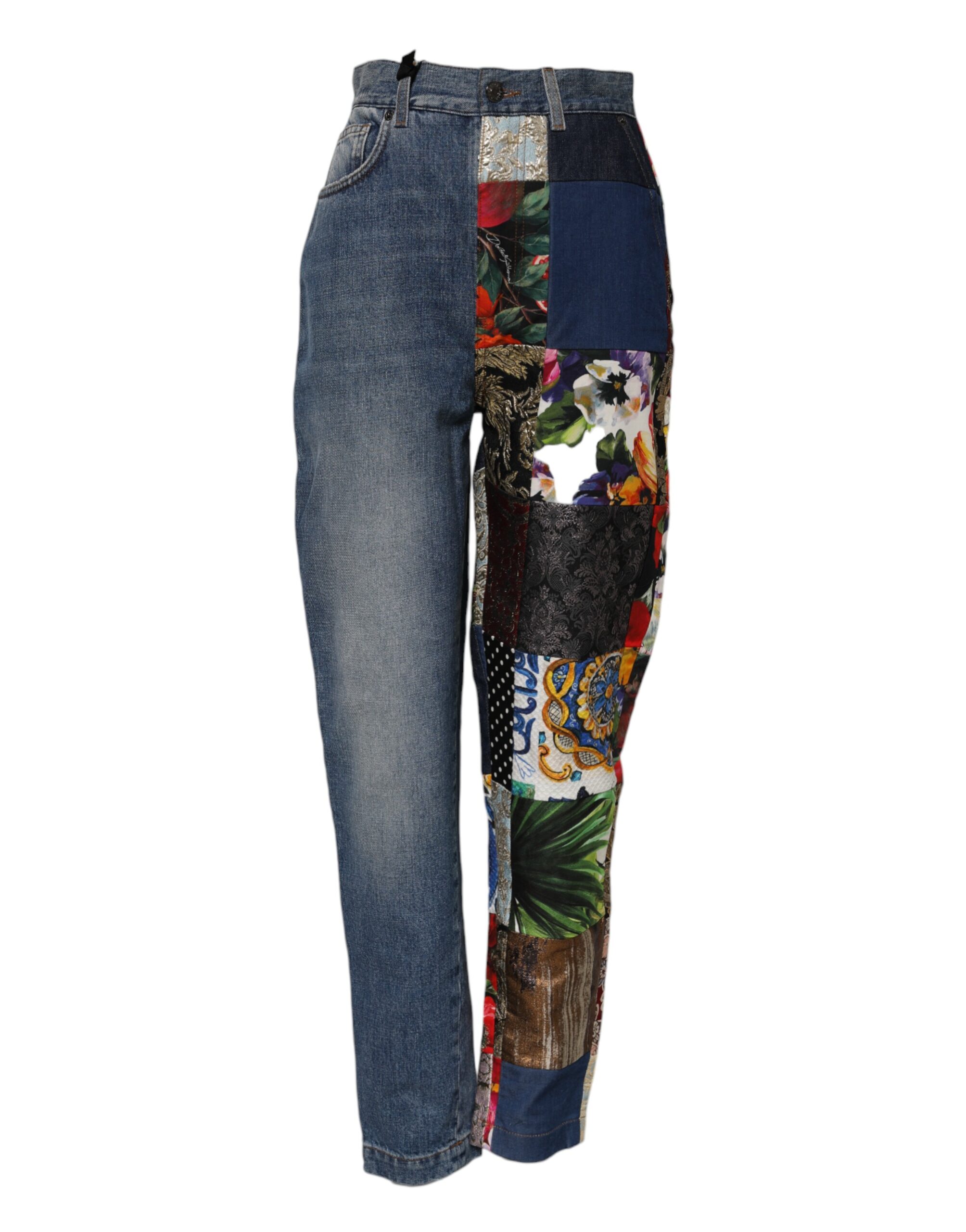 Dolce & Gabbana Blue AMBER Patchwork High Waist Denim Jeans - Image 2