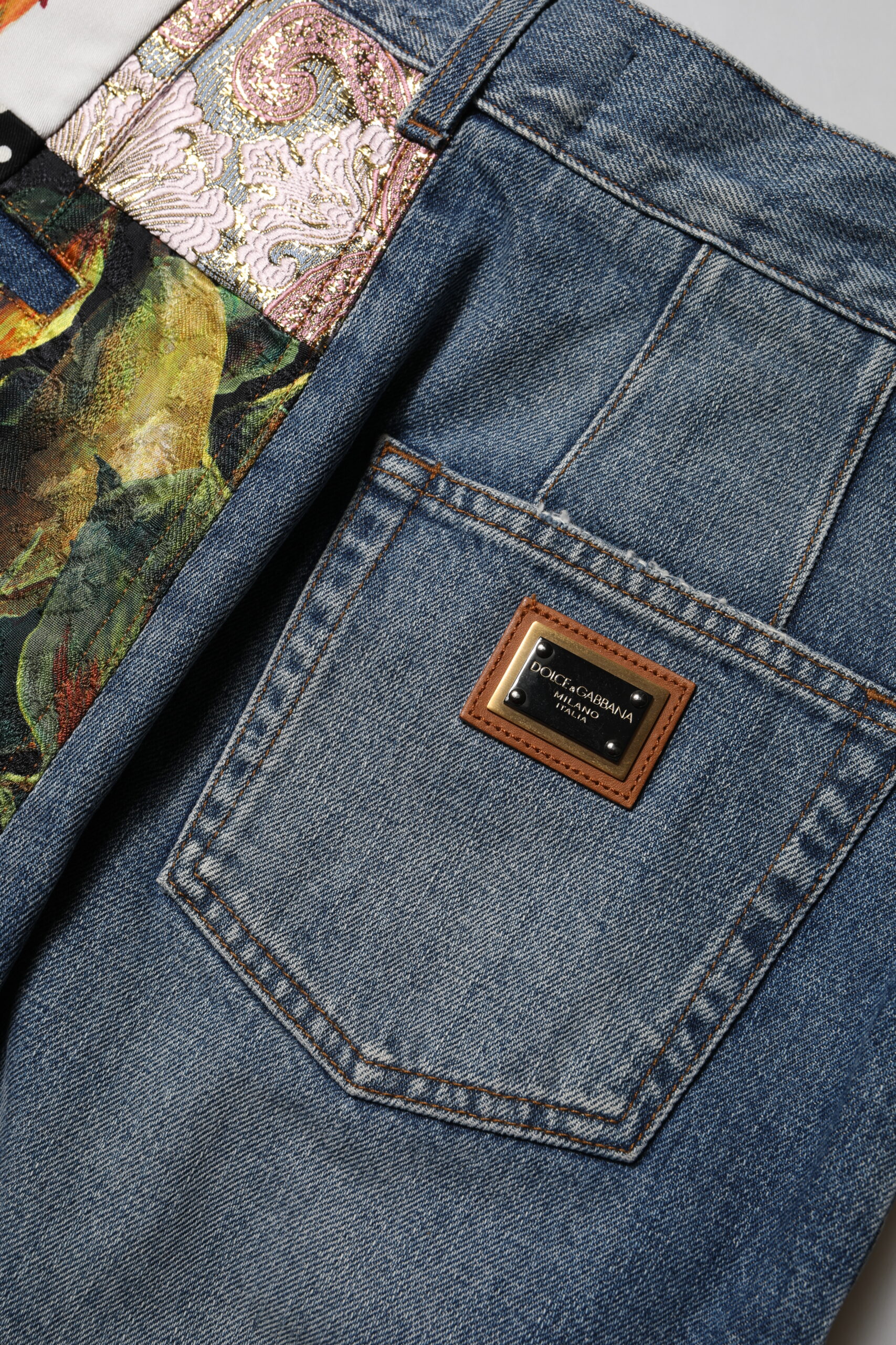Dolce & Gabbana Blue AMBER Patchwork High Waist Denim Jeans - Image 5