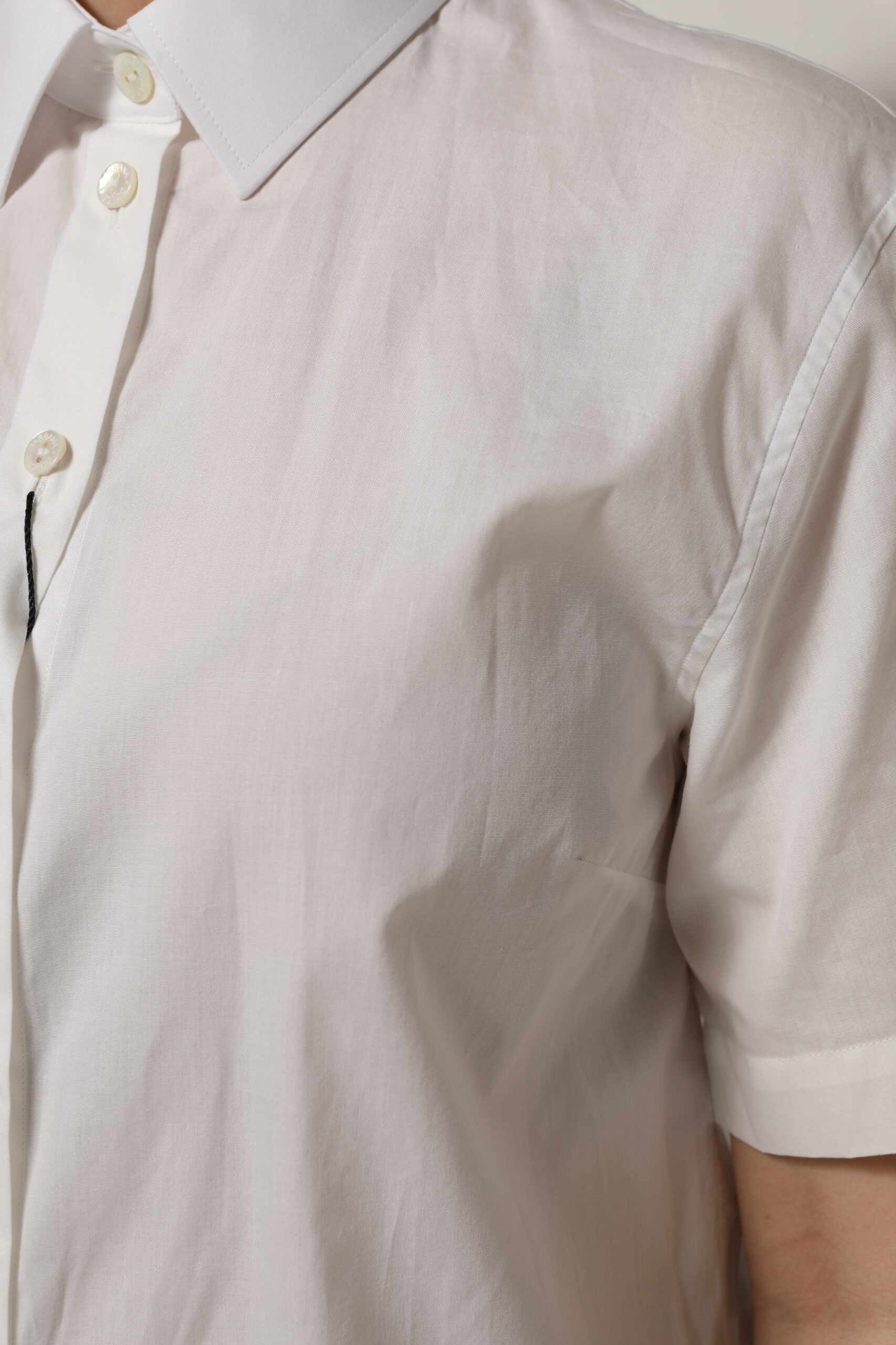 Dolce & Gabbana White Cotton Short Sleeves Collared Top Shirt - Image 6