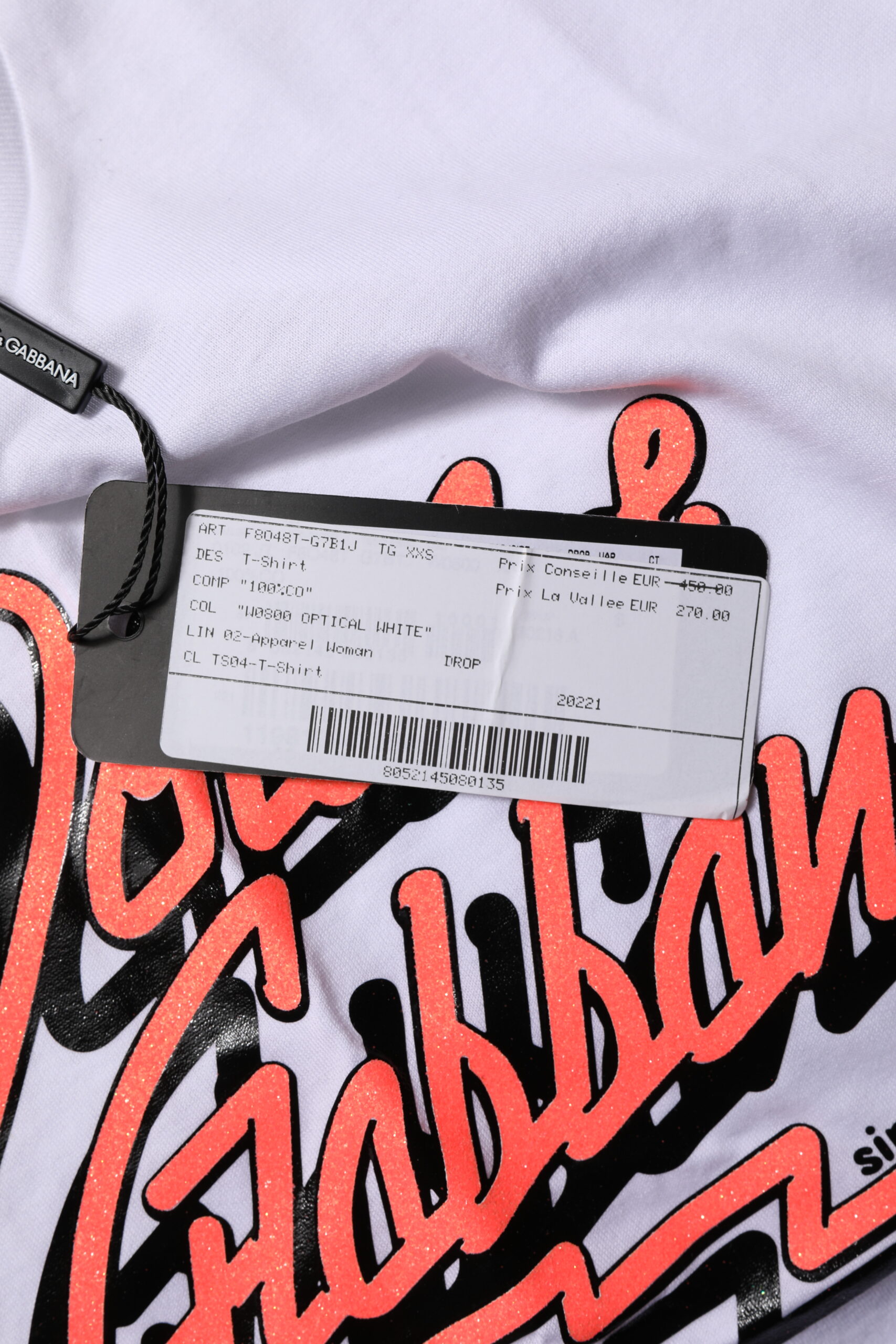 Dolce & Gabbana White Cotton Graphic Print Crew Neck T-shirt - Image 5