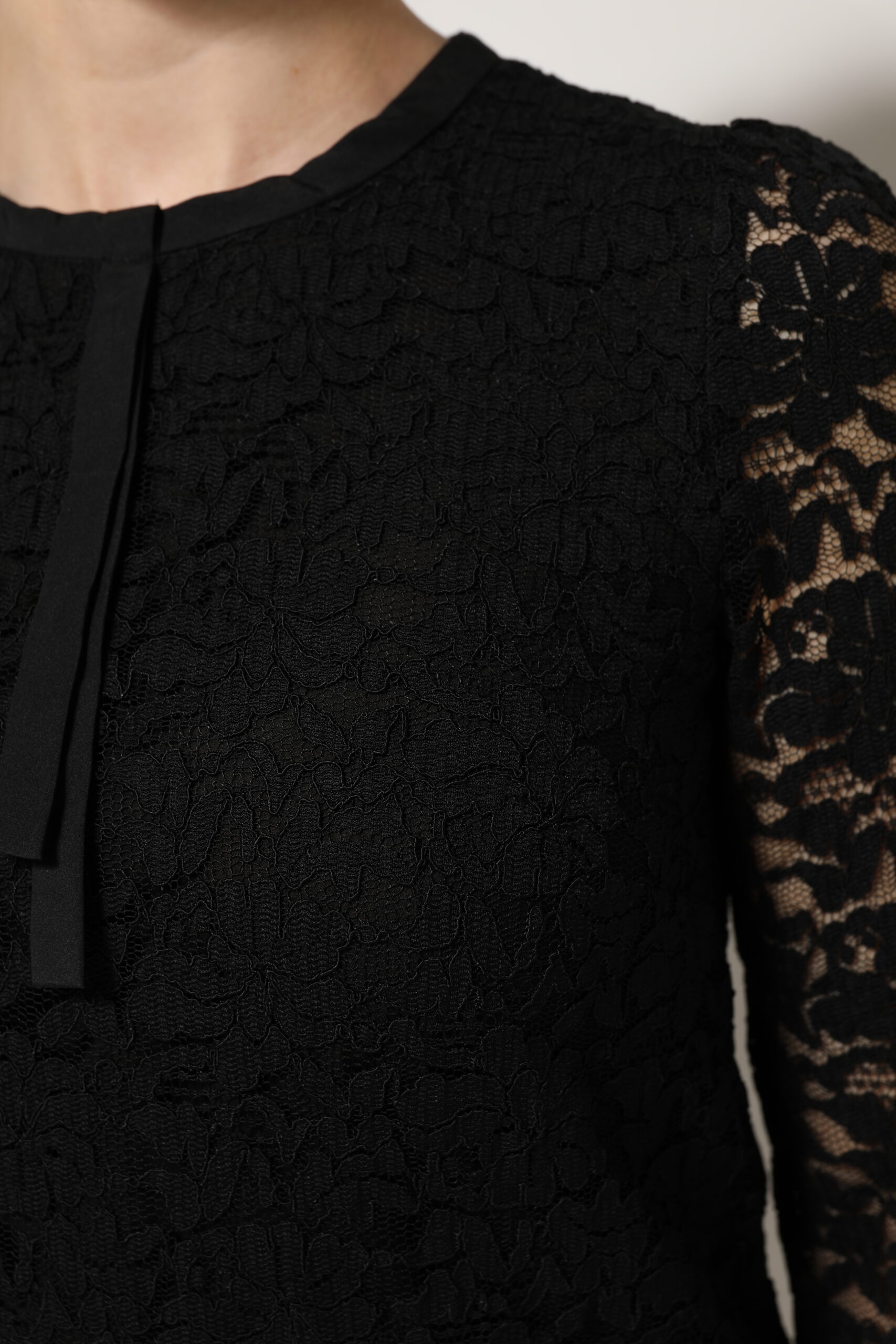 Dolce & Gabbana Black Nylon Lace Long Sleeve Blouse Top - Image 6