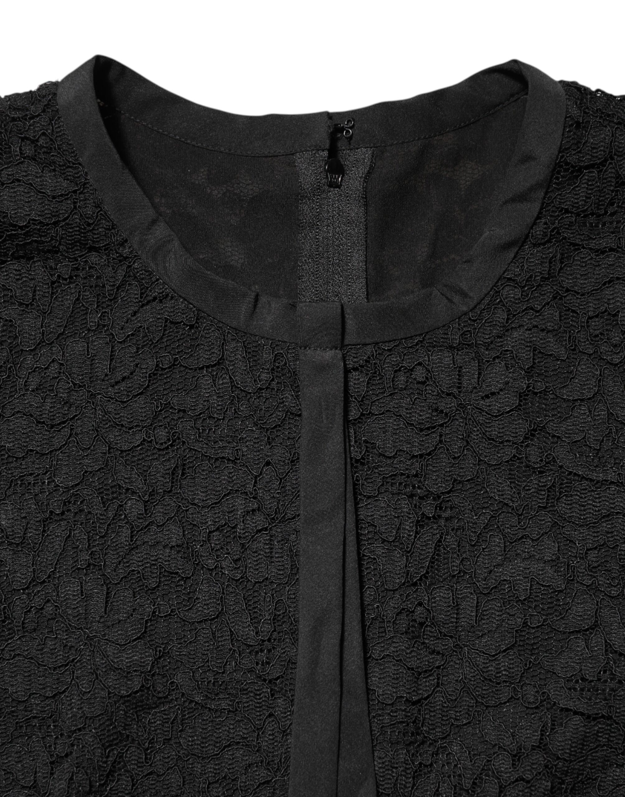 Dolce & Gabbana Black Nylon Lace Long Sleeve Blouse Top - Image 7
