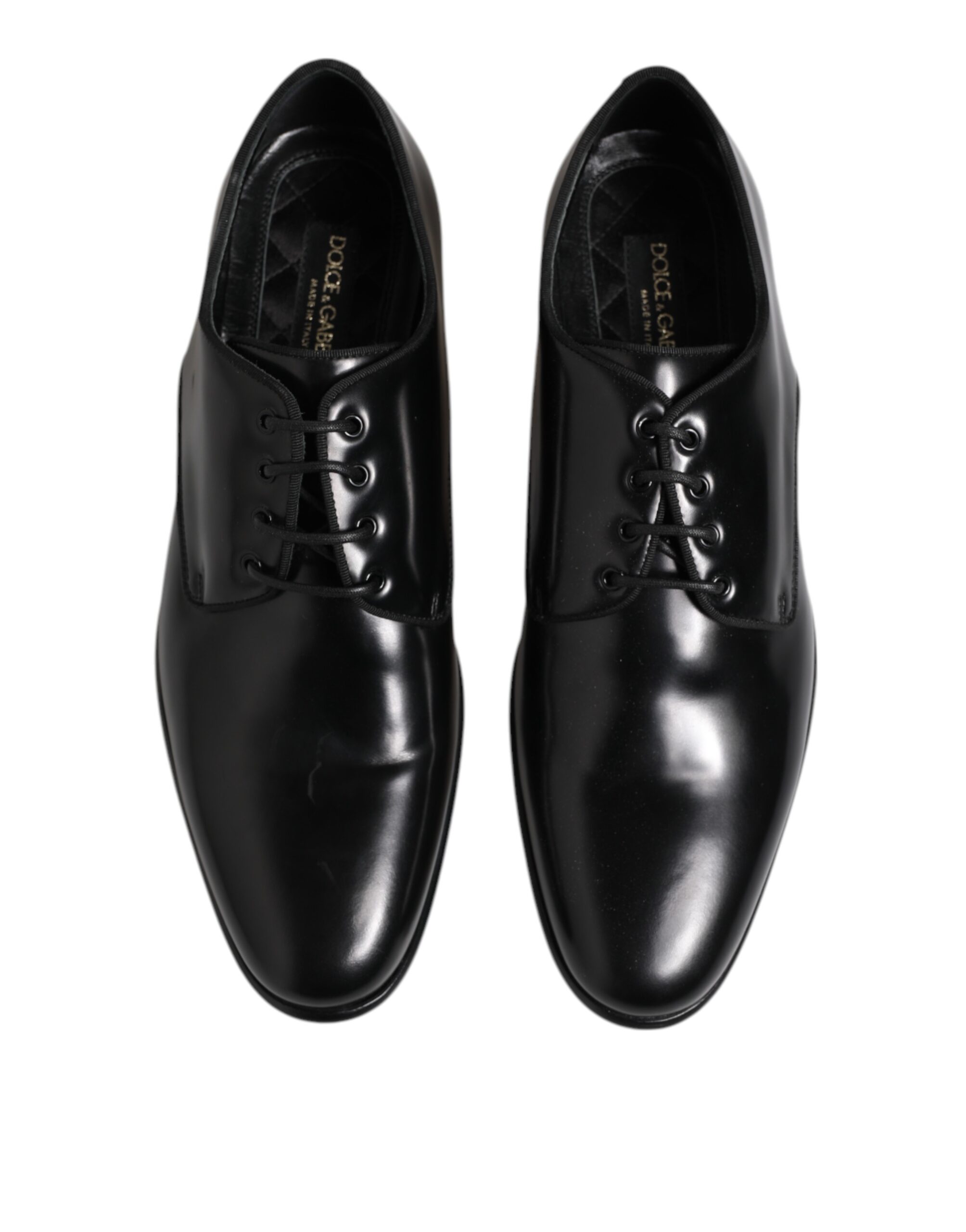 Dolce & Gabbana Black Leather Lace Up Derby Men Dress Shoes - Image 3