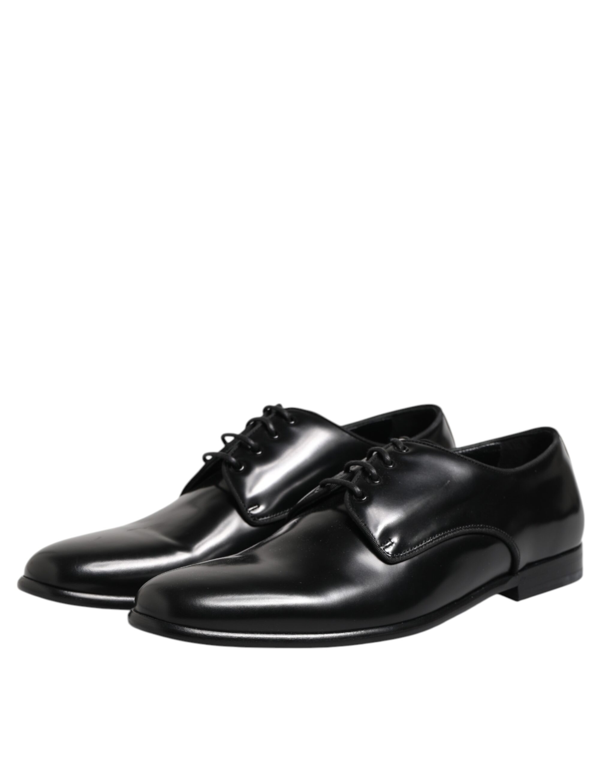 Dolce & Gabbana Black Leather Lace Up Derby Men Dress Shoes - Image 4