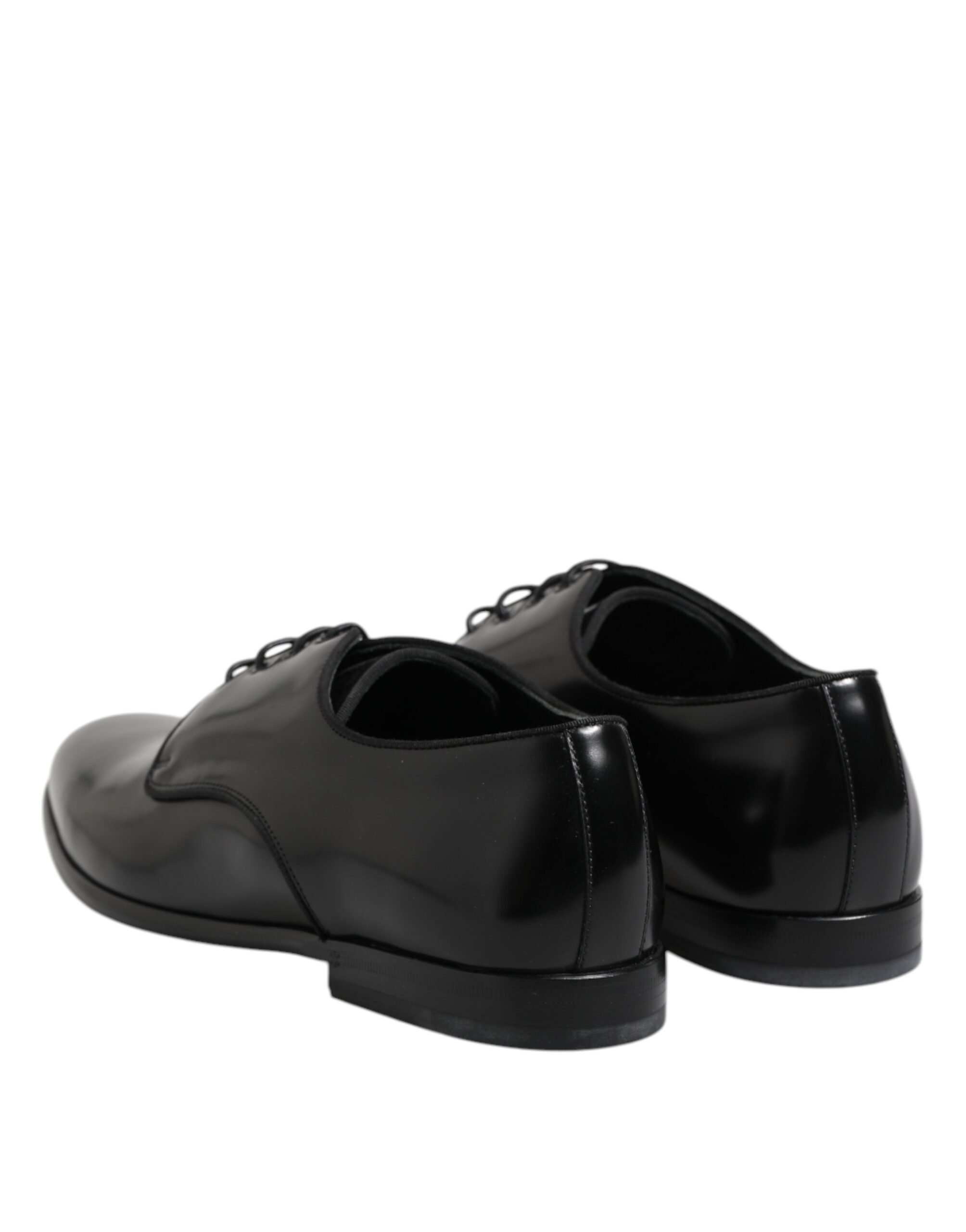 Dolce & Gabbana Black Leather Lace Up Derby Men Dress Shoes - Image 5