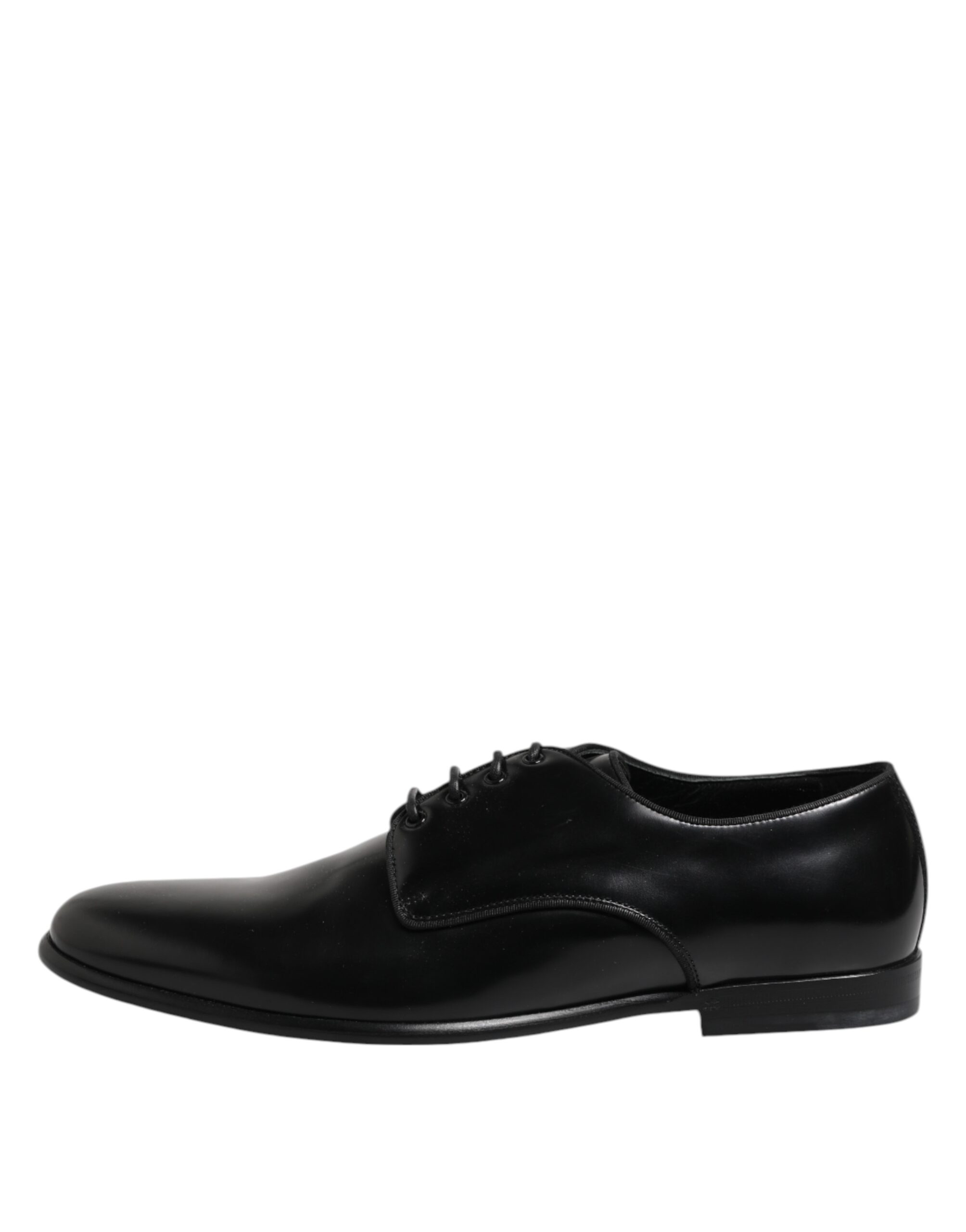 Dolce & Gabbana Black Leather Lace Up Derby Men Dress Shoes - Image 6