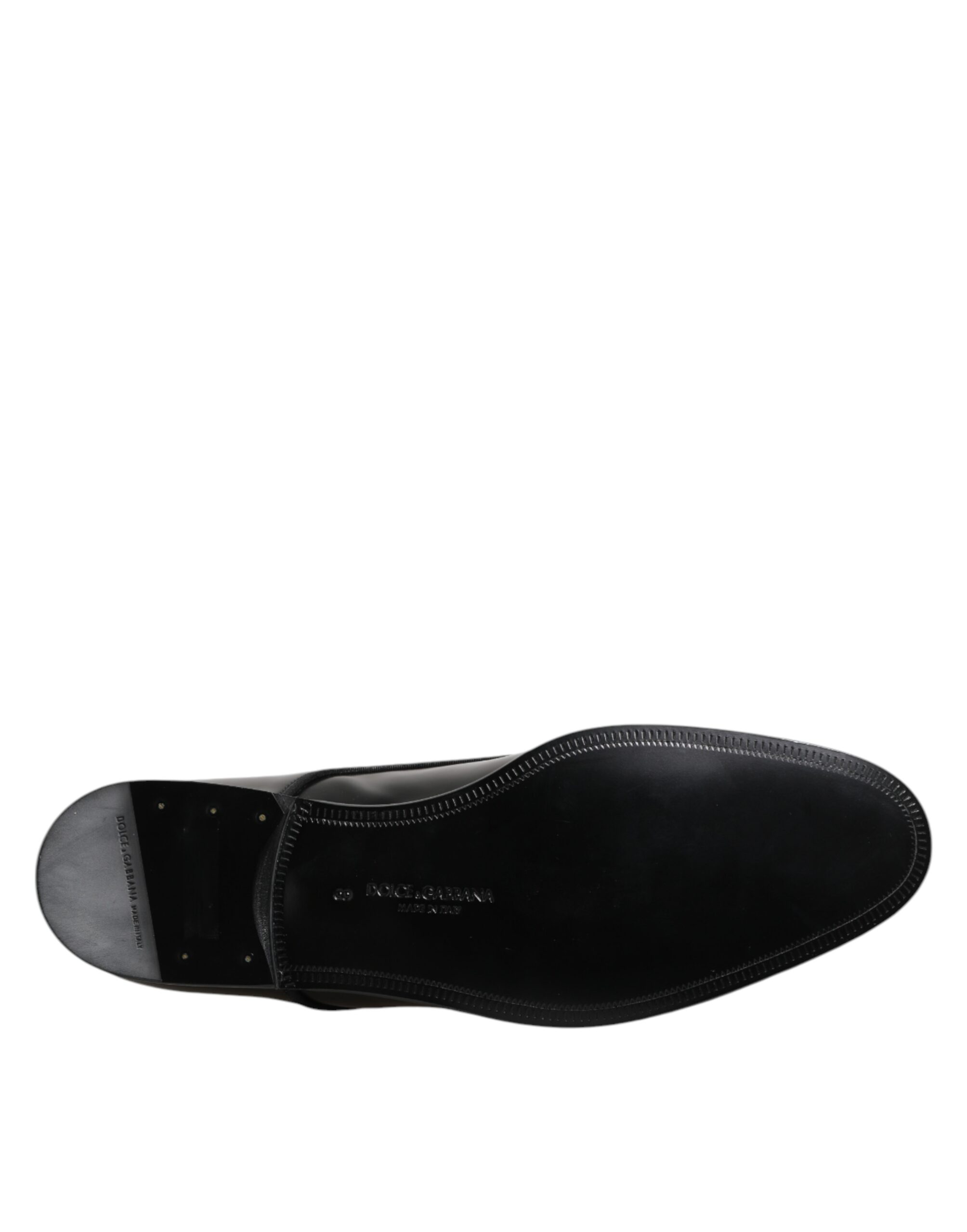 Dolce & Gabbana Black Leather Lace Up Derby Men Dress Shoes - Image 8
