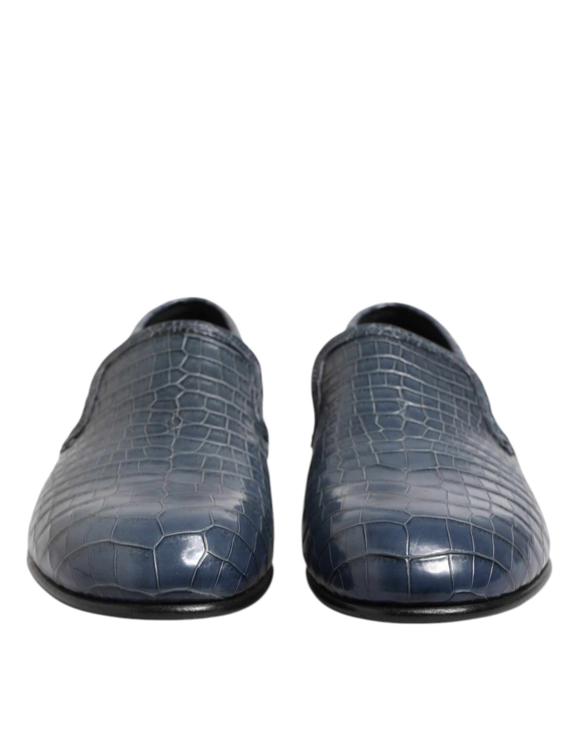 Dolce & Gabbana Blue Exotic Leather Slip On Loafers Men Dress Shoes - Image 2